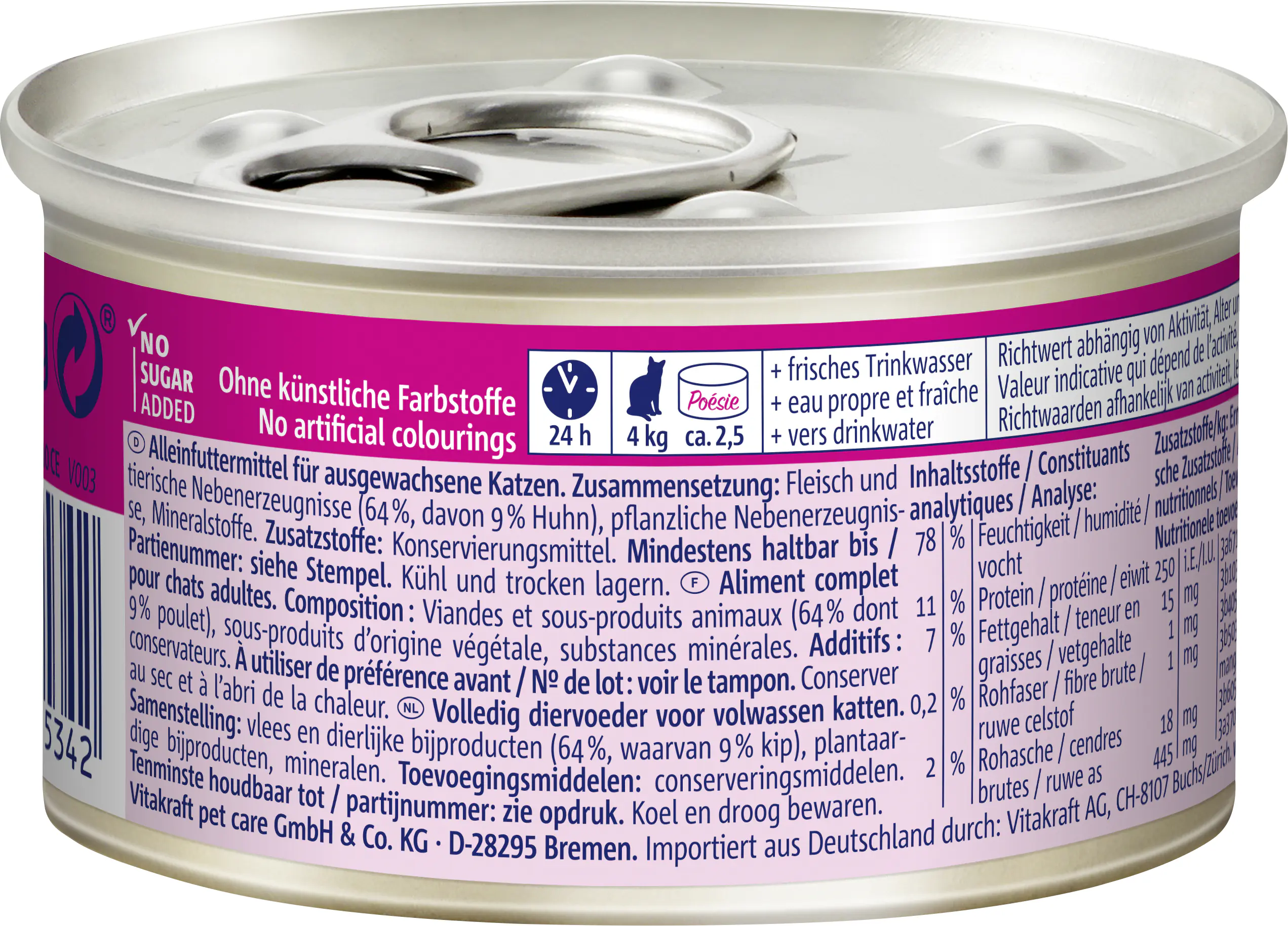 Vitakraft Poésie Katzenfutter Mousse Huhn 85 g