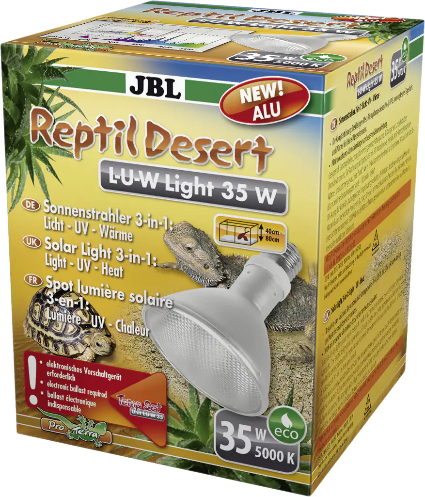 JBL Sonnenstrahler ReptilDesert L-U-W Light Alu 35W weiß / transparent