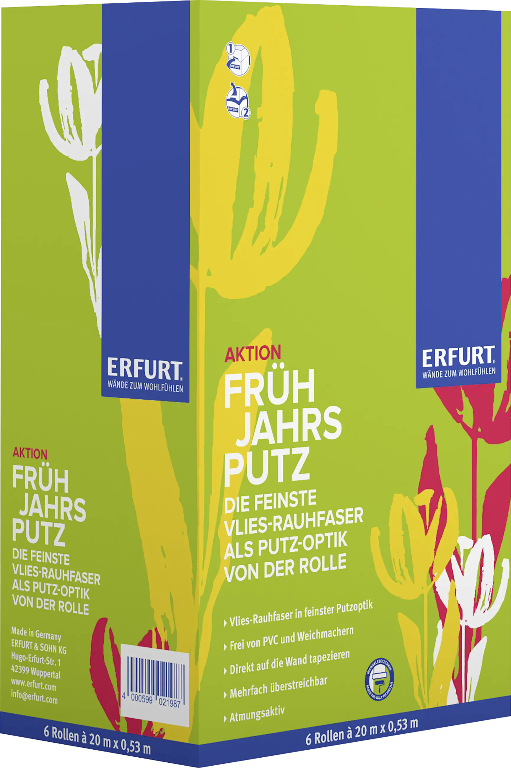 Erfurt Vlies-Rauhfasertapete Frühjahrsputz weiß 20 x 0,53 m