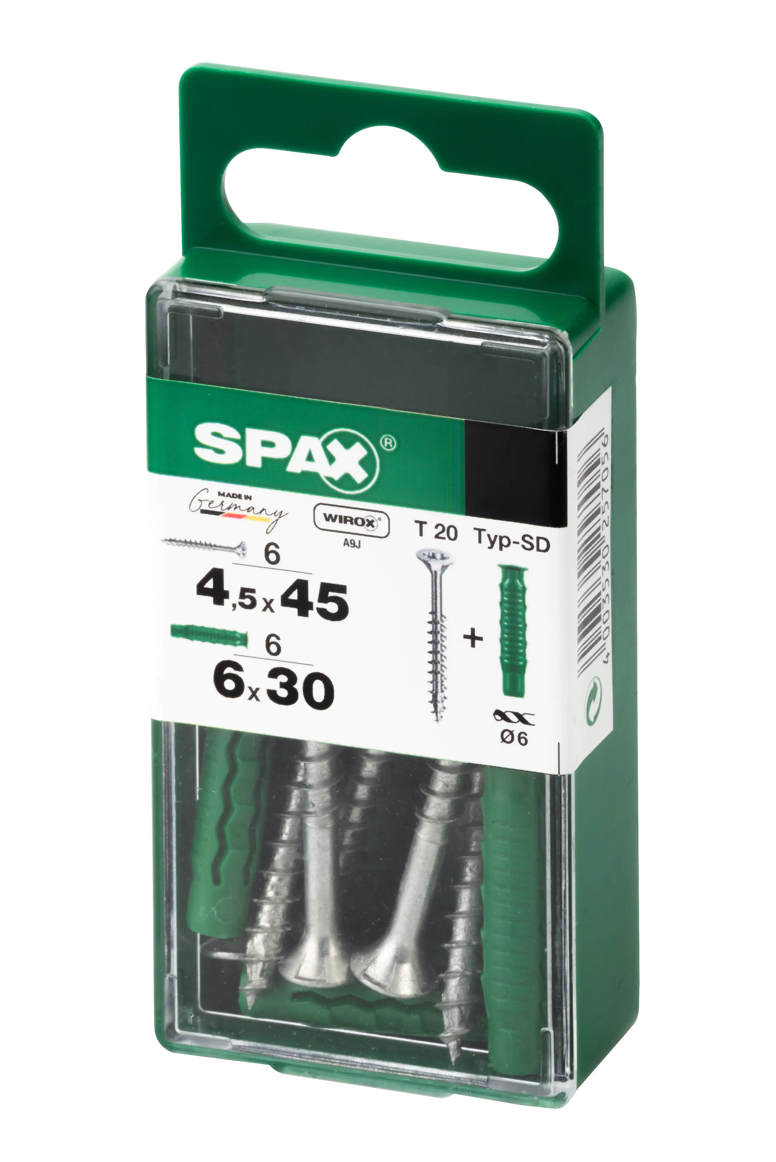 Spax Universalschrauben + Dübel 4.5 x 45 mm TX 20 - 6er Set