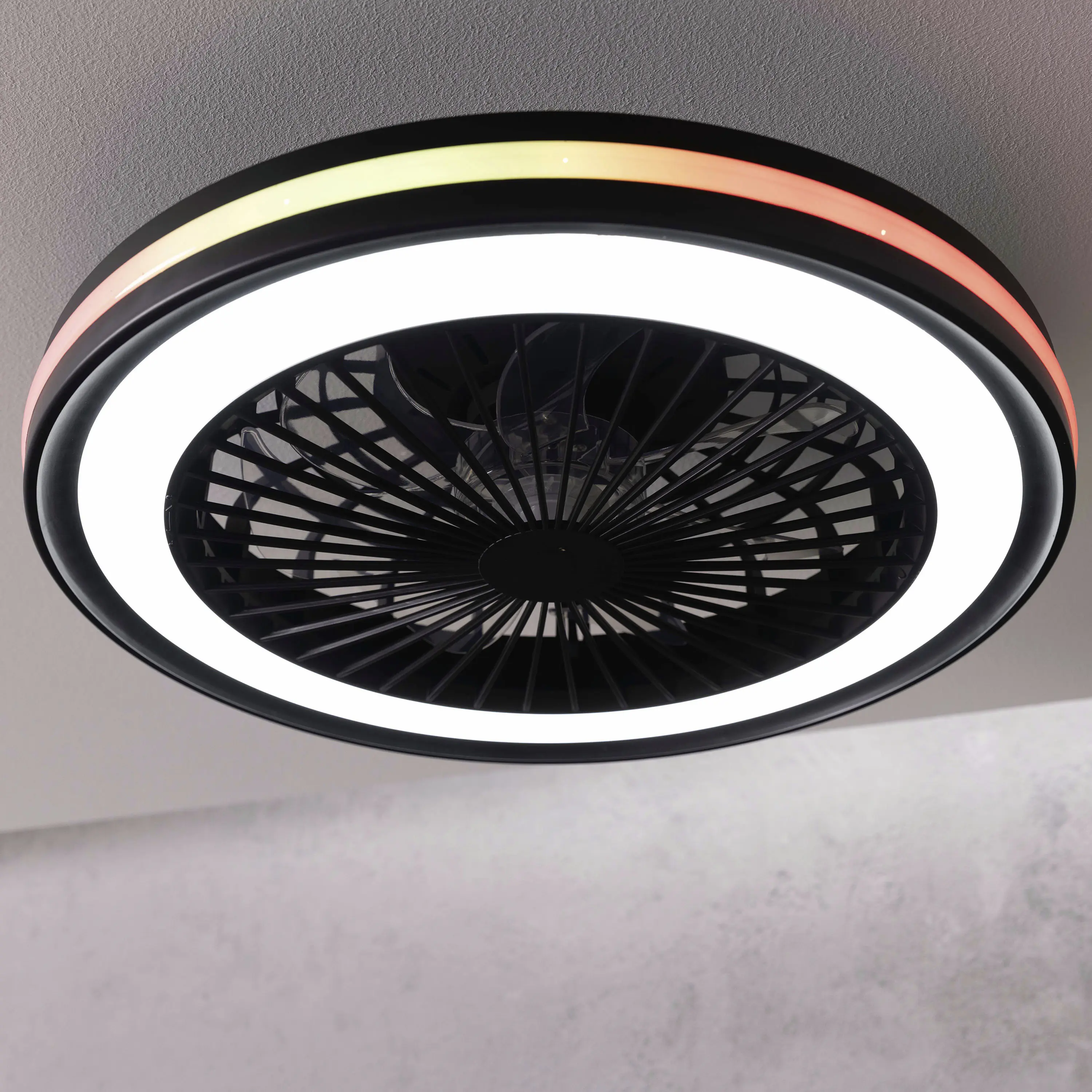Brilliant LED Deckenventilator Palmero Ø 46,5 cm 40 W schwarz