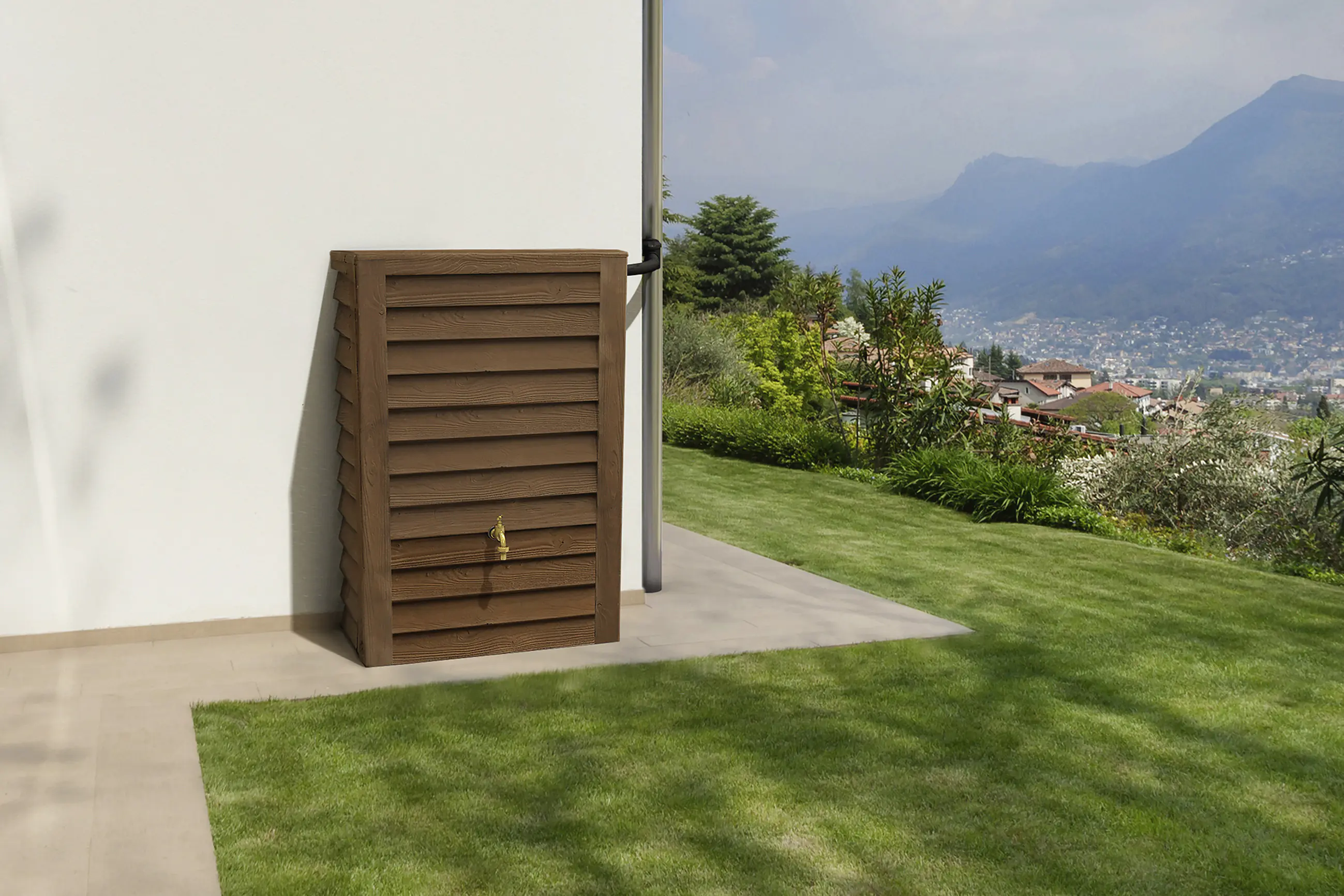 Garantia Regentonne Woody Junior Wandtank 300 L darkwood