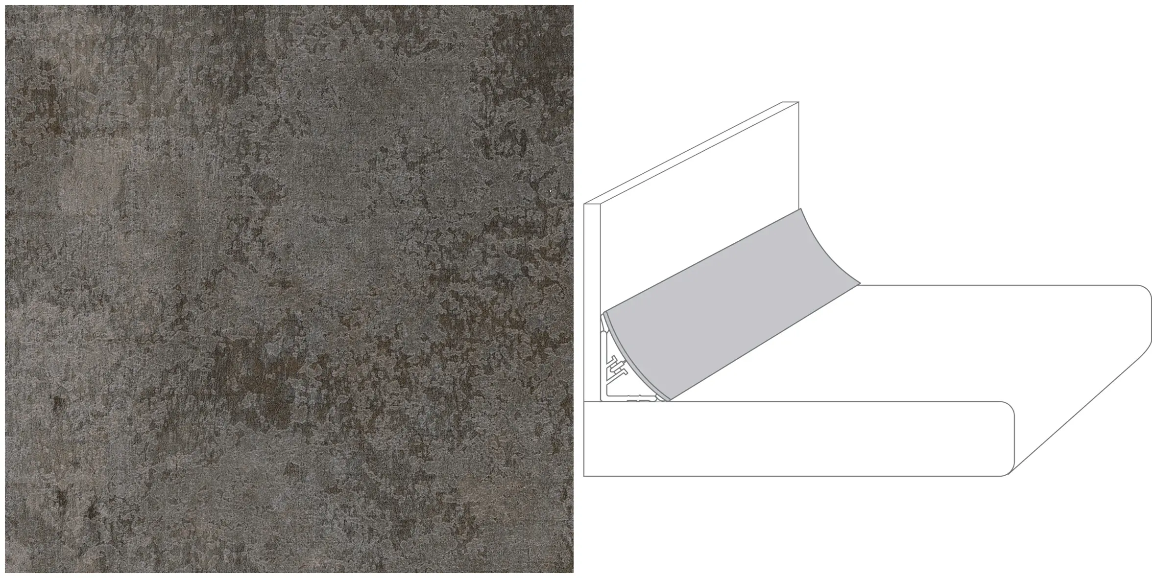 Getalit Wandanschlussprofil Arbeitsplatte Plus 59 x 2 cm anthrazit