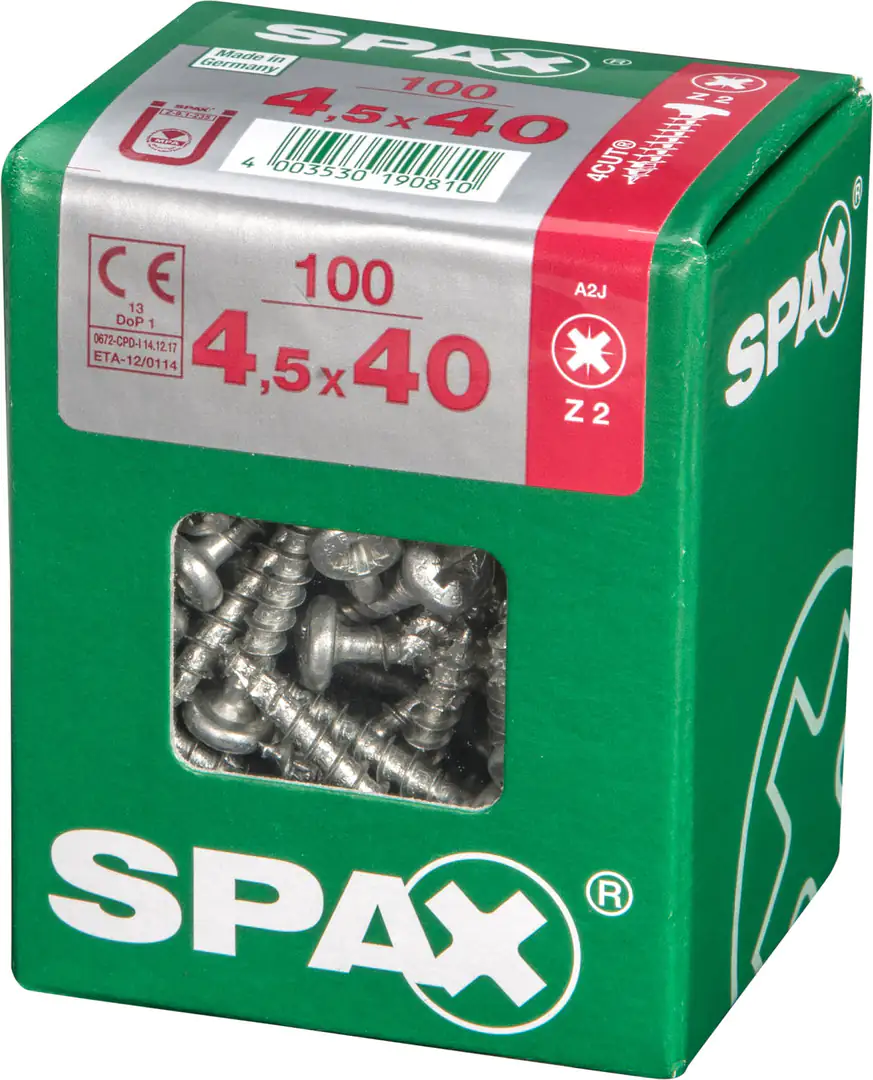 Spax Universalschrauben 4.5 x 40 mm TX 20 Rundkopf - 100 Stk.