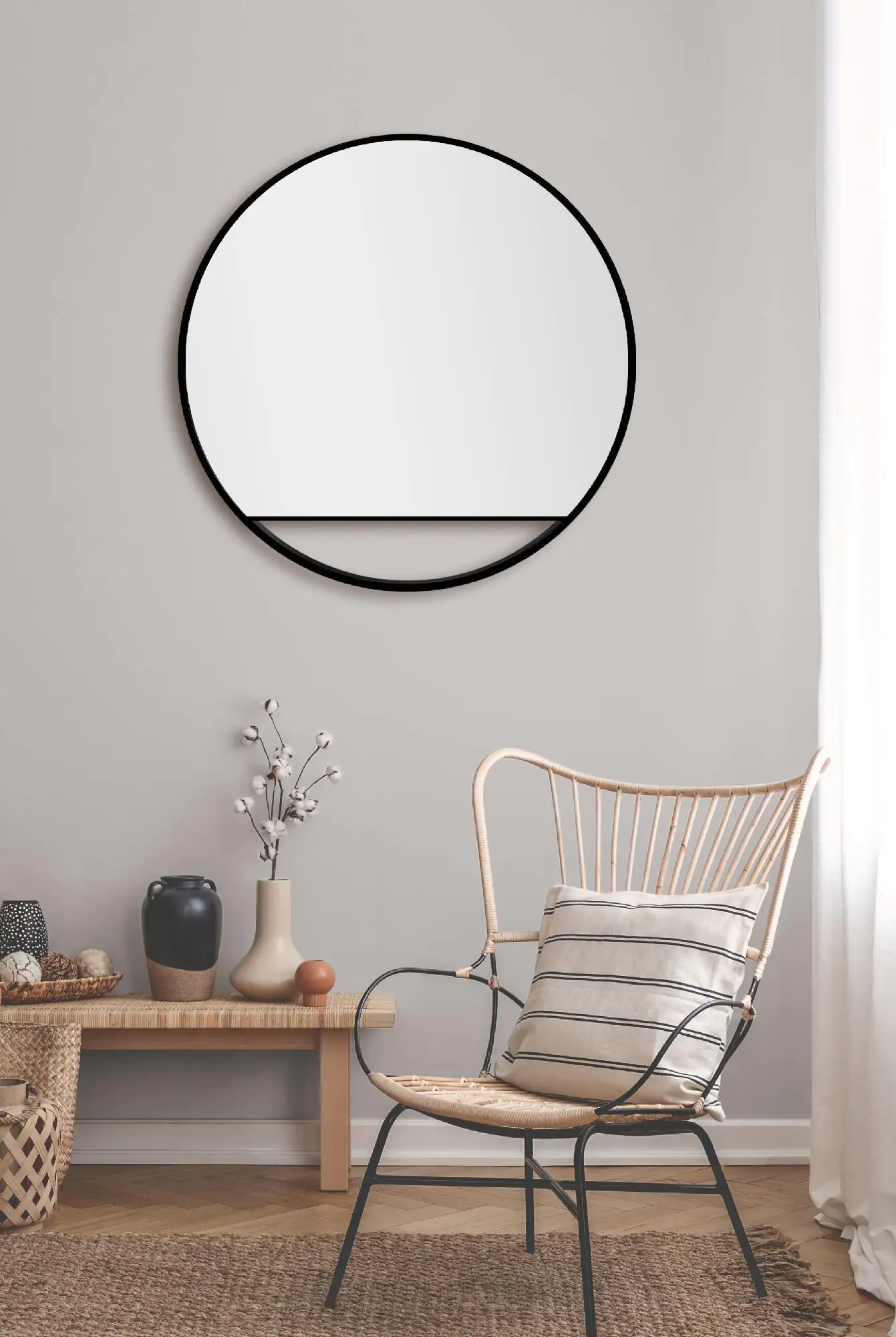 DSK Design Spiegel Silver Cosmos Ø80 cm, schwarz