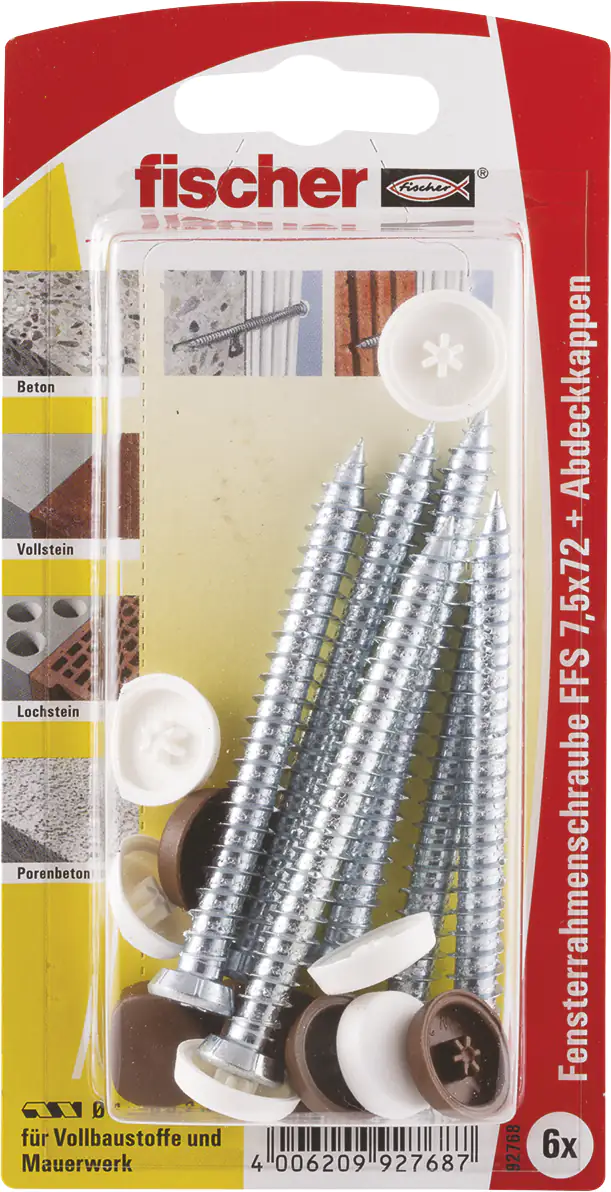 Fischer Fensterrahmenschrauben FFS 7.5 x 72 mm TX 30 - 6 Stk.