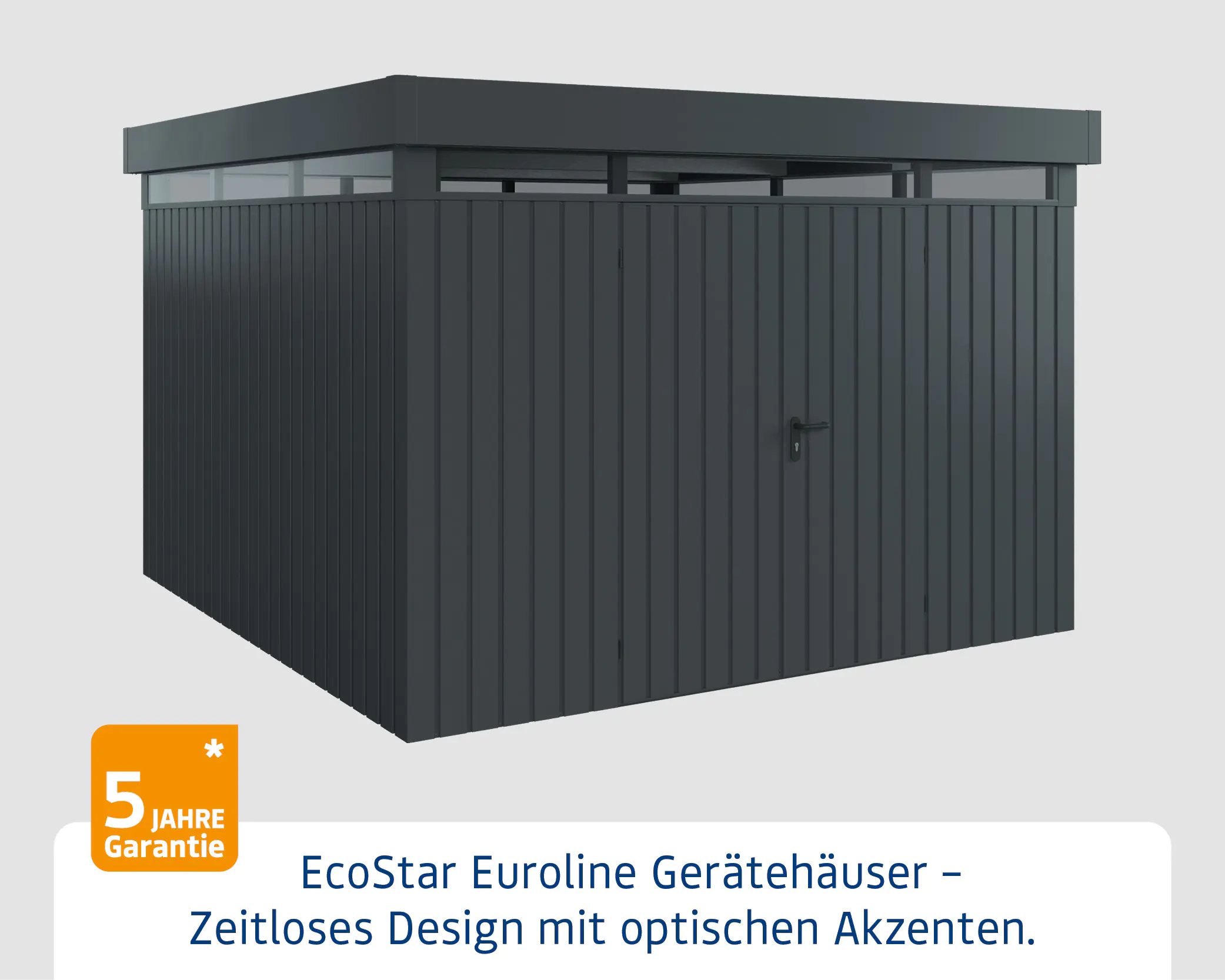 EcoStar Metallgerätehaus Euroline EFD14 LB anthrazit 310 x 310 cm 2-flg.