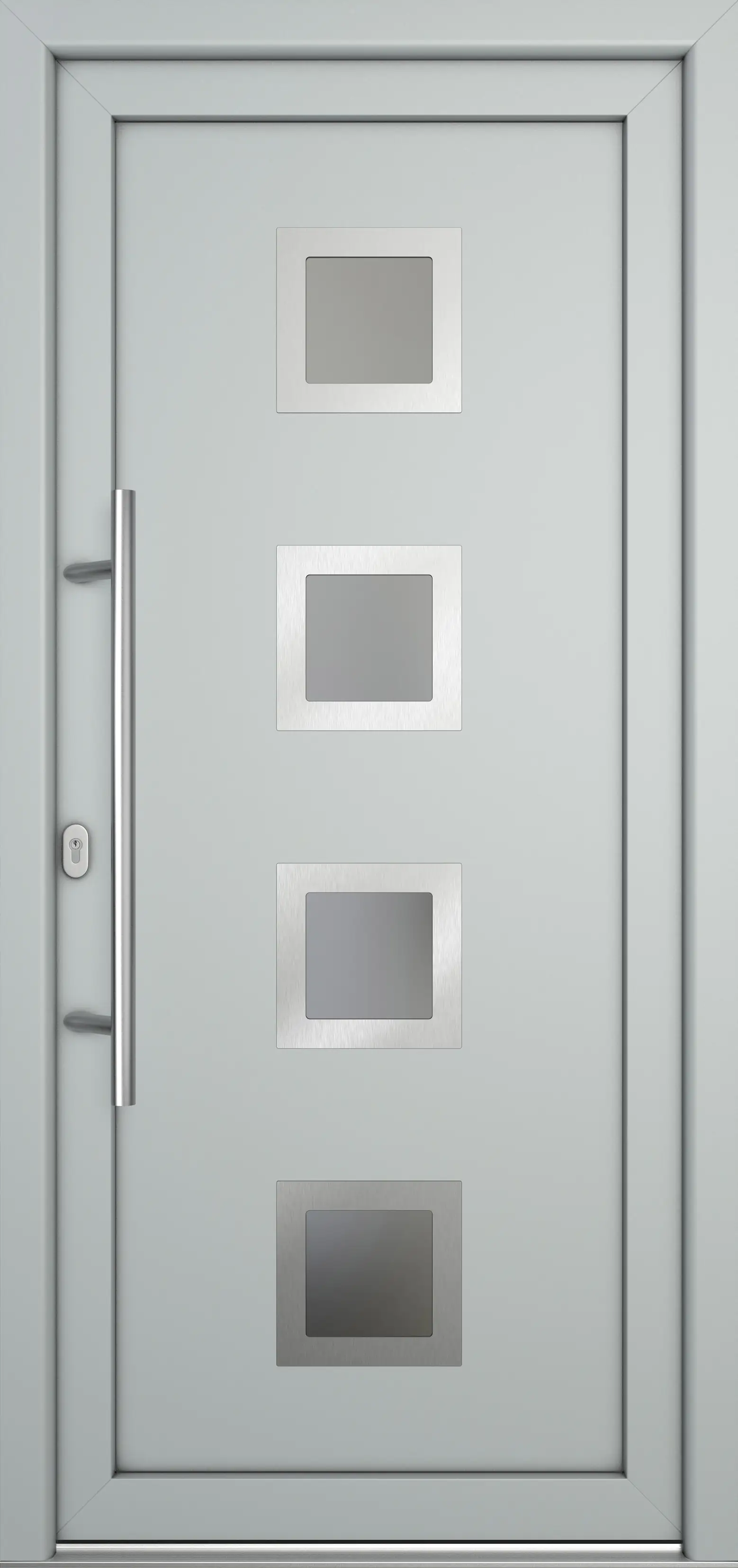 Meeth Haustür Signum Pro PVC Modell 84 98 x 208 cm DIN Links weiß/lichtgrau