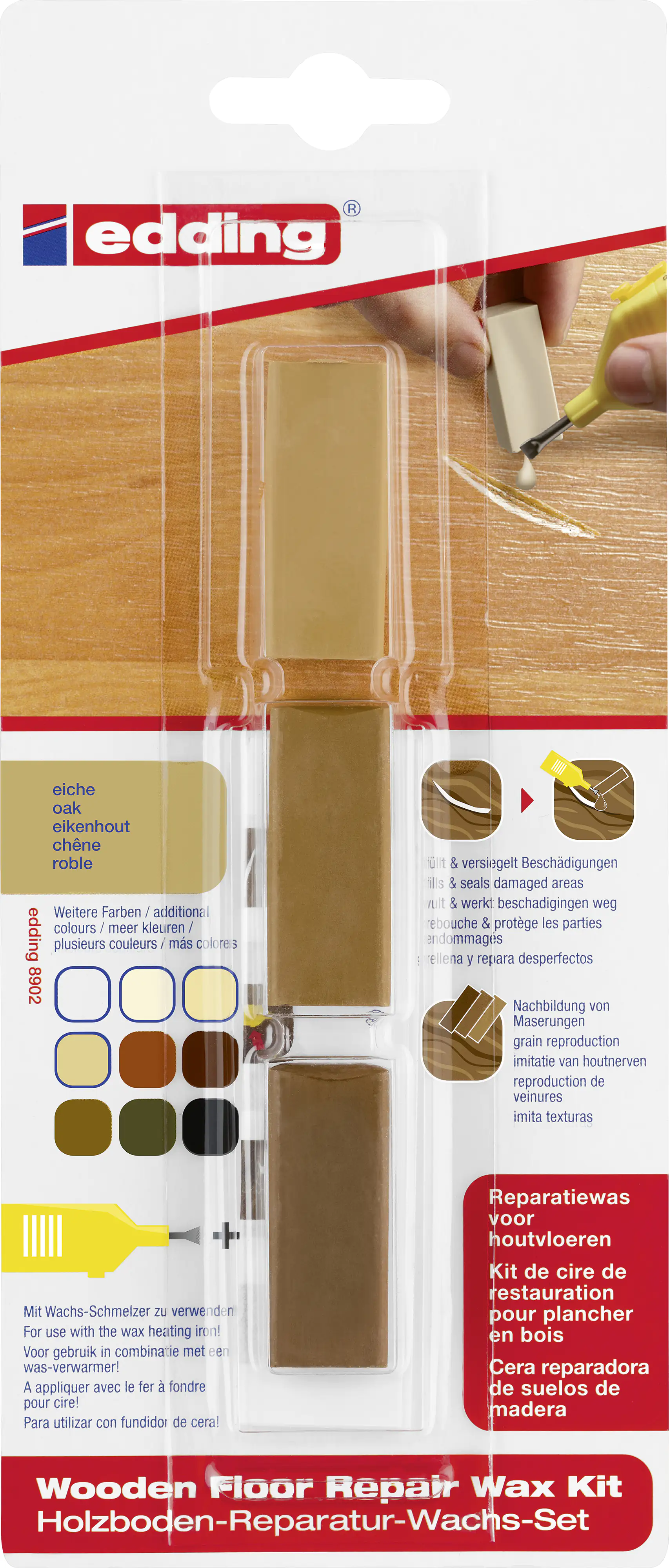 Edding Holzboden-Reparaturwachs-Set 8902 eiche