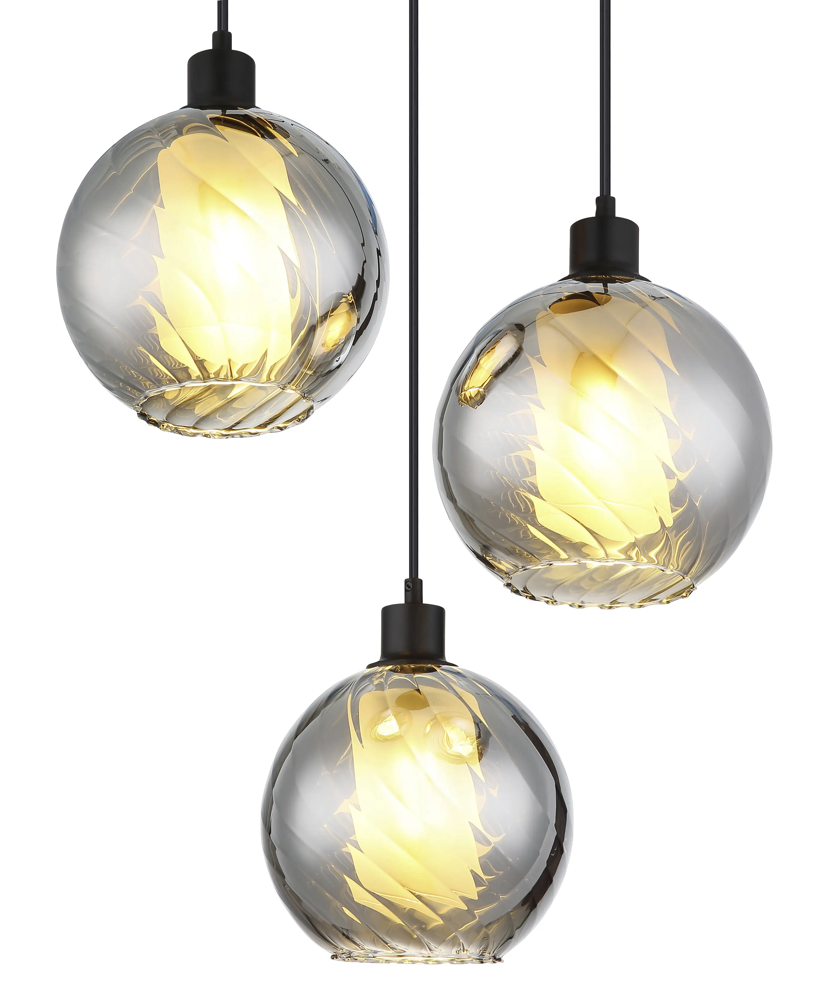 Globo Hängeleuchte Ulf Ø 46 x 120 cm Glas schwarz matt