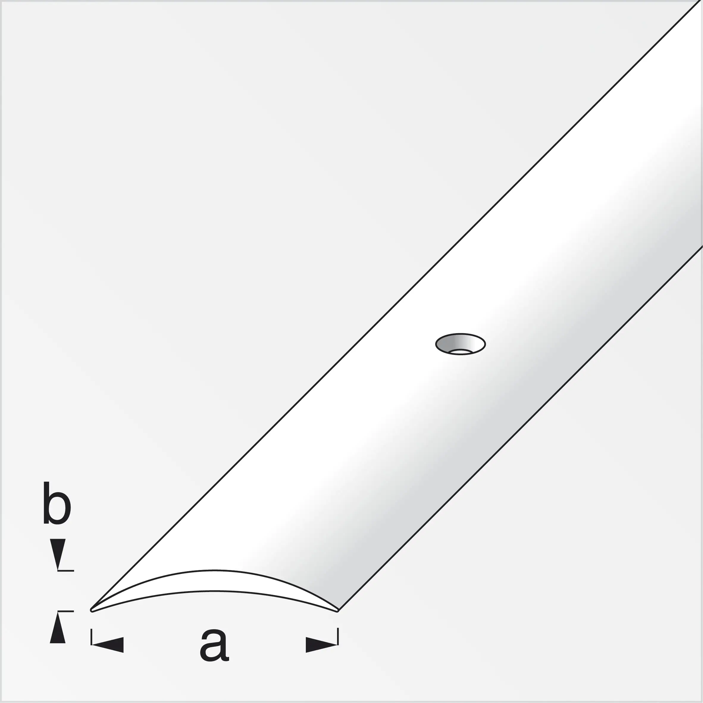 alfer Übergangsprofil 1 m, 50 x 5 mm Aluminium eloxiert silber