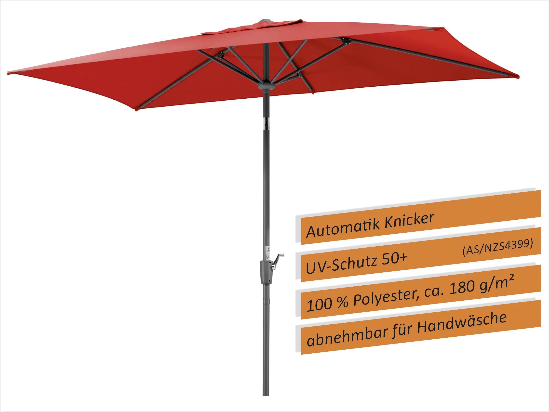Schneider Sonnenschirm Tunis rot 270 x 150 cm