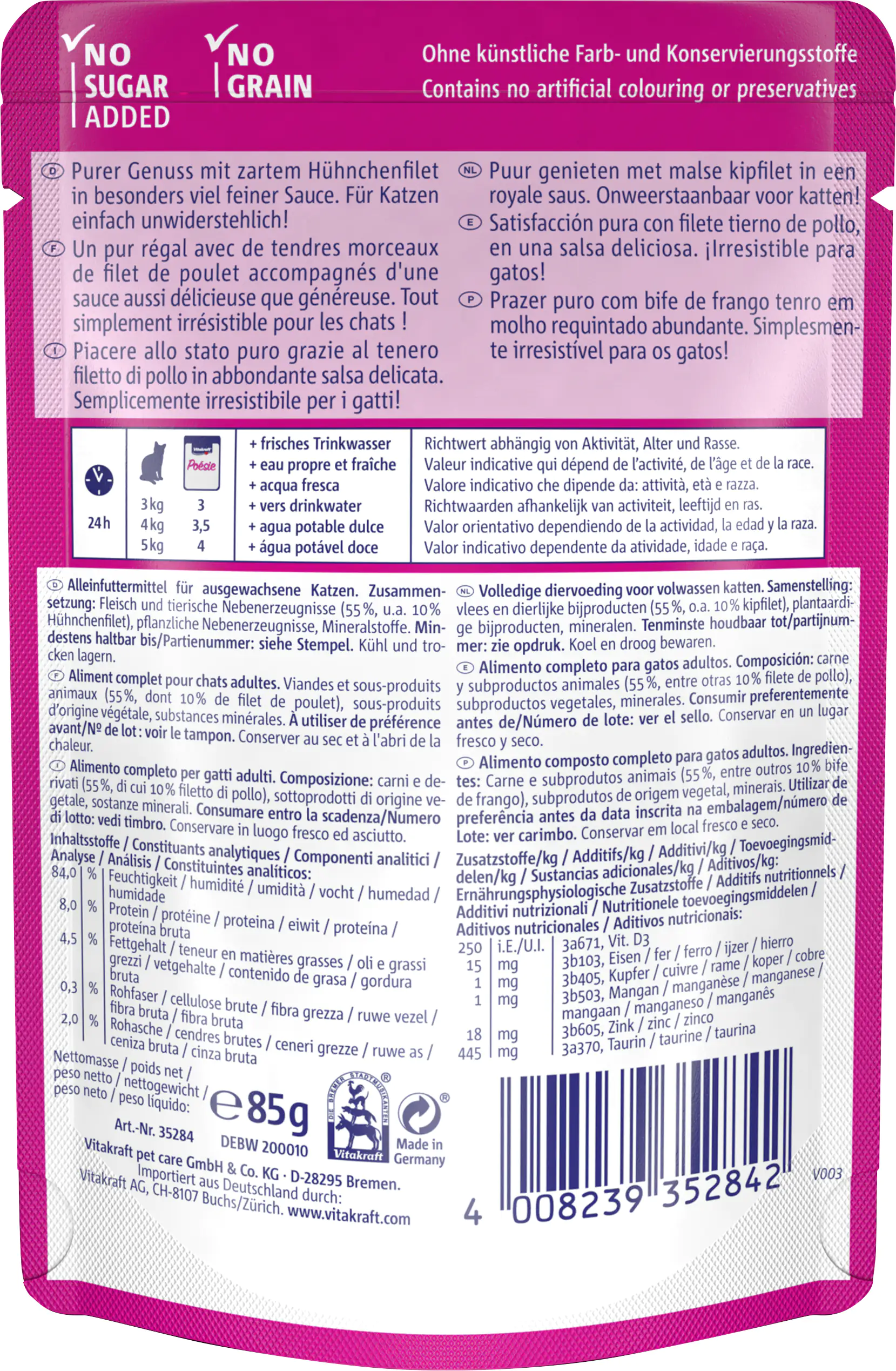 Vitakraft Poésie Katzenfutter Délice Sauce Huhn 85 g