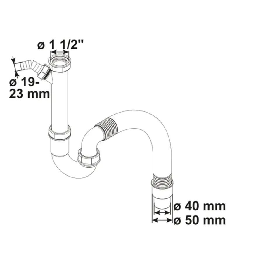 Cornat Spültisch-Röhren-Geruchsverschluss 1  1/2" x 50 mm