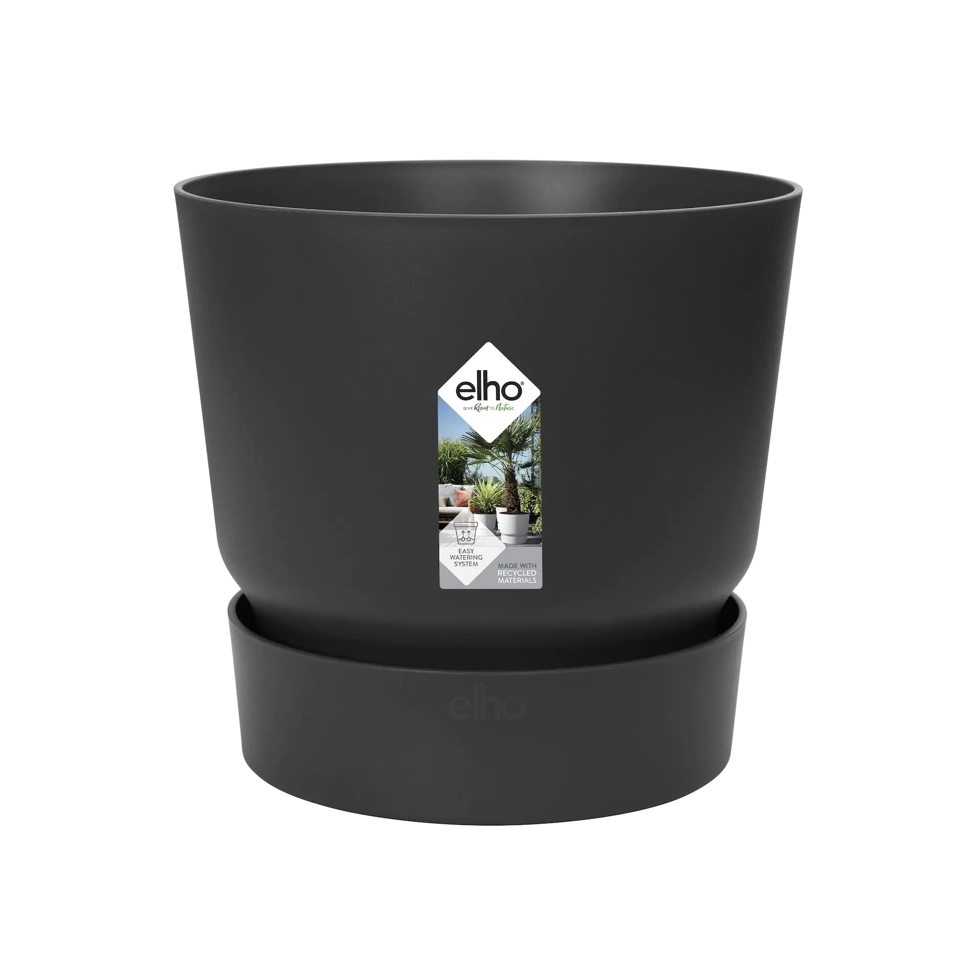 Elho Pflanztopf Greenville Ø 25 x 23 cm living schwarz