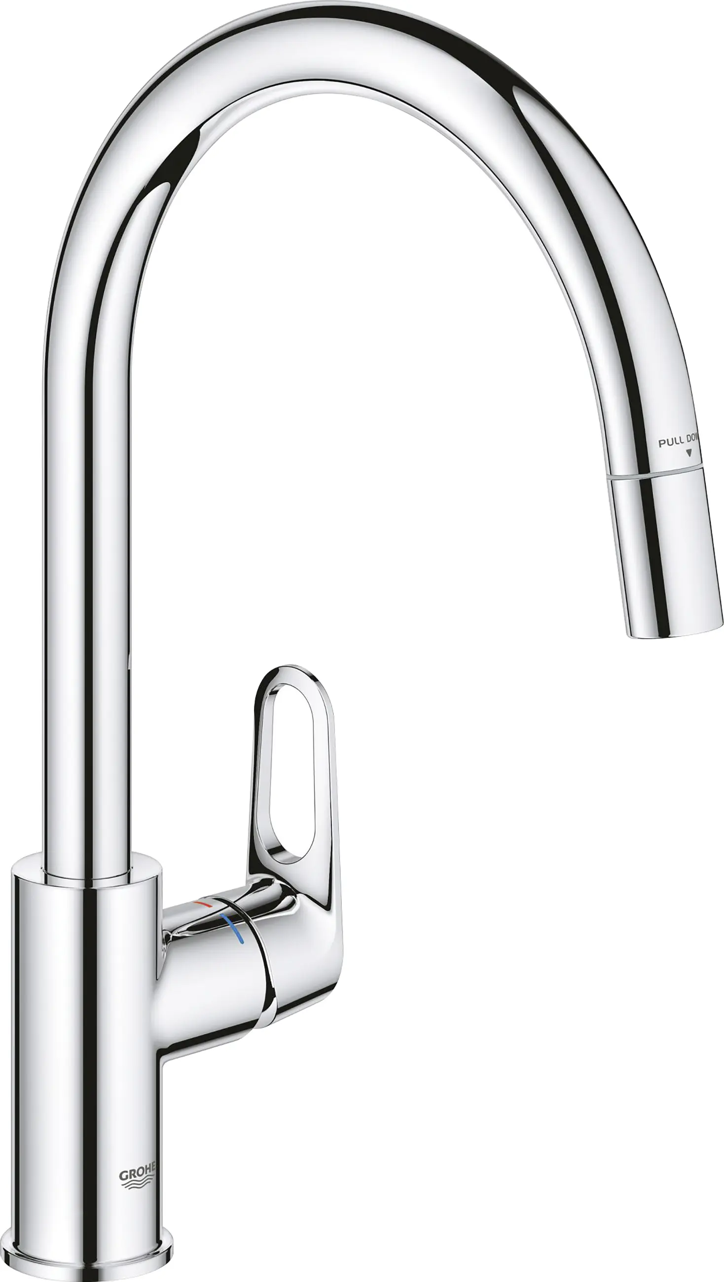Grohe Küchenarmatur Start Flow verchromt mit herausziehbarer Brause