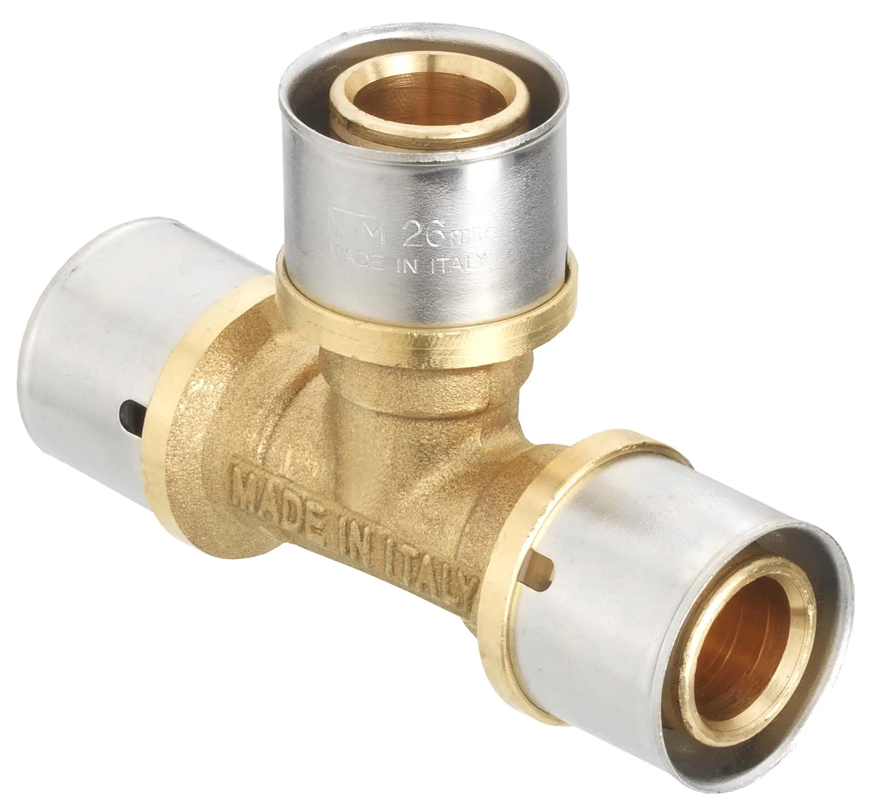 Cornat Press-T-Stück komplett Messing/Edelstahl, ø 20 mm, 10 Stück