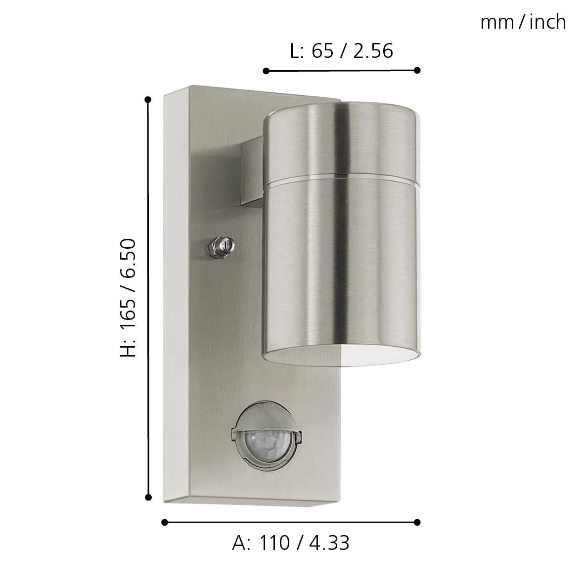 Eglo Sensor-Außen-Wandleuchte Riga 5 GU10 edelstahl UP- & Downlight