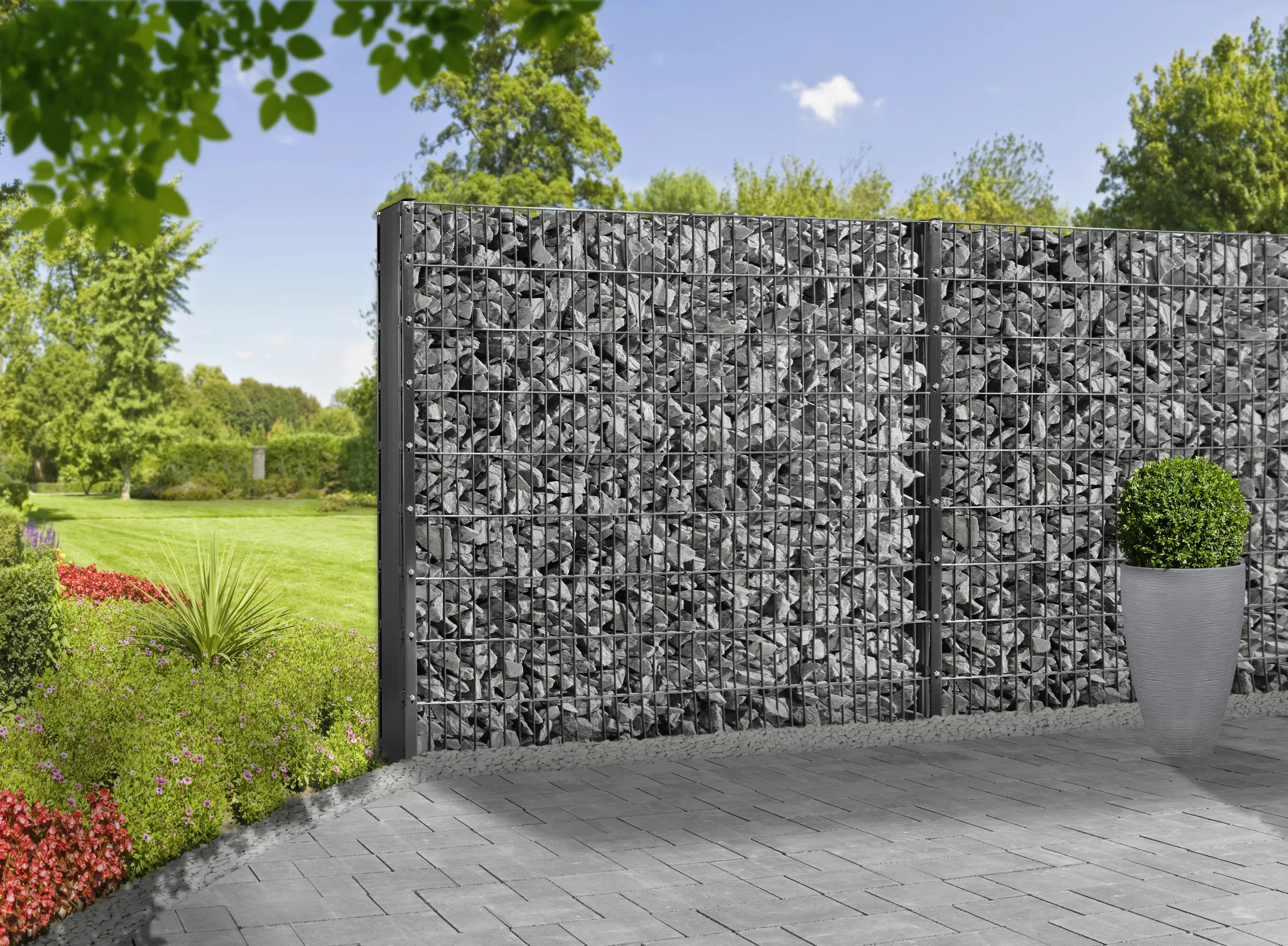 Floraworld Gabionen-Pfosten Premium 180 x 12 x 4 cm anthrazit