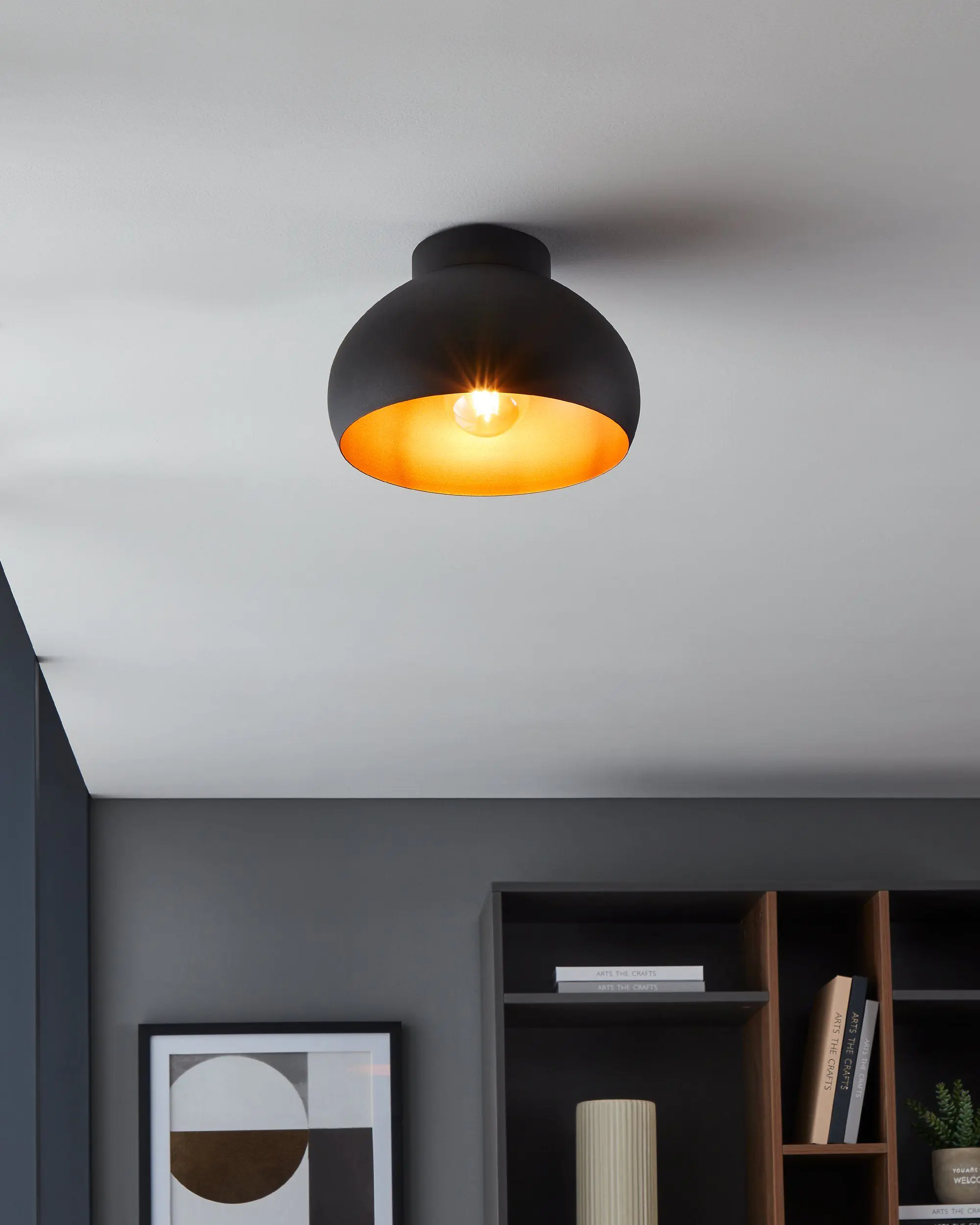 Eglo Deckenleuchte Mogano 2 schwarz kupfer Ø 28 cm