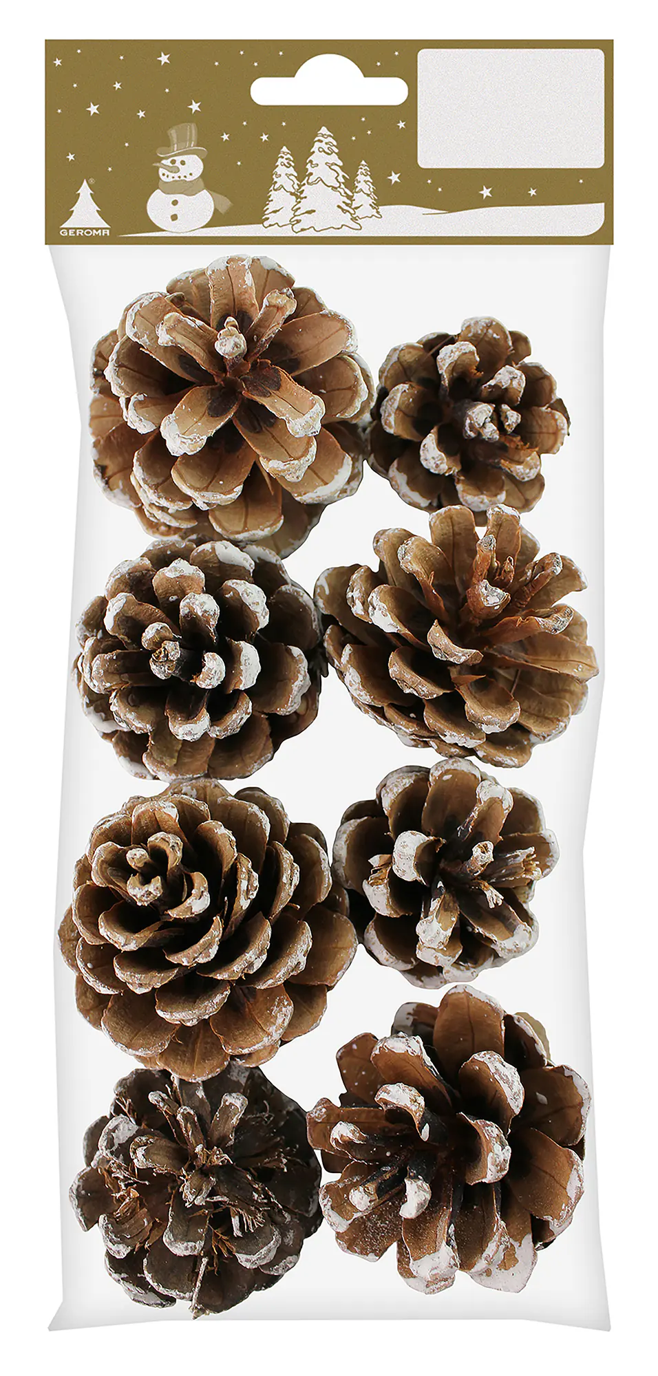 Weihnachtsdeko Tannenzapfen natur 5 cm braun-weiß 8 Stück