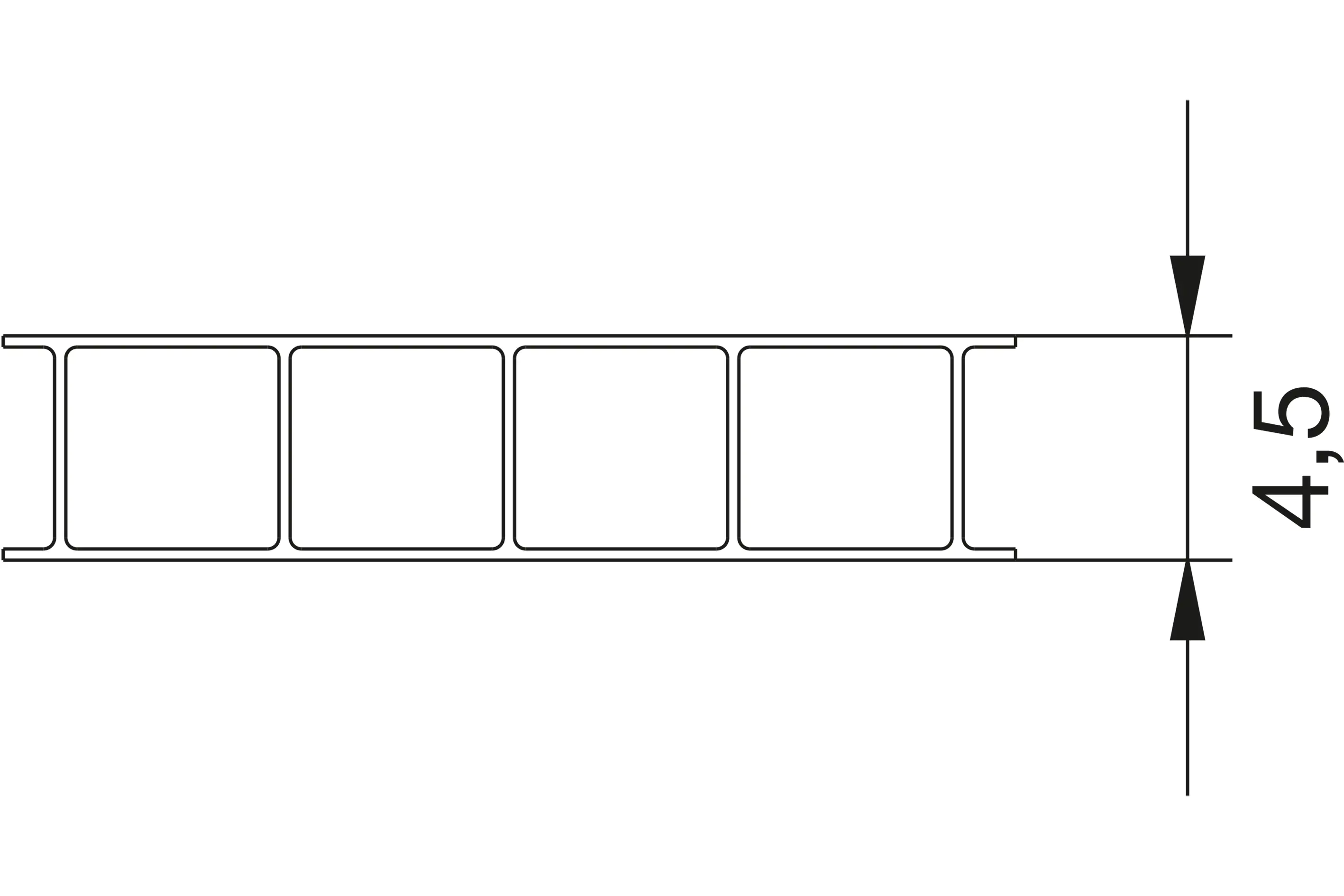 Gutta Polycarbonat-Doppelstegplatte 150 x 70 cm 4,5 mm klar