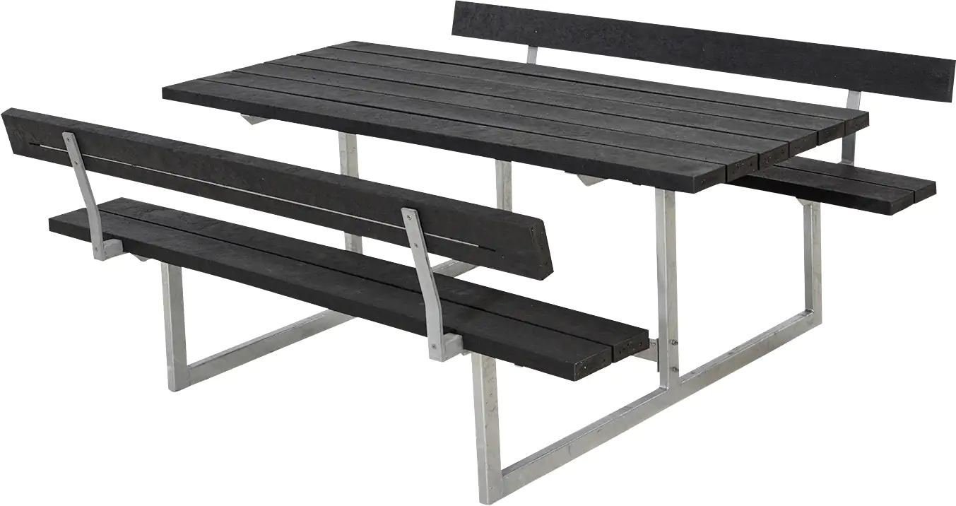 Plus Kombimöbel Basic 177 x 184 x 72 cm, 2 Rückenlehnen, Kunststoff schwarz