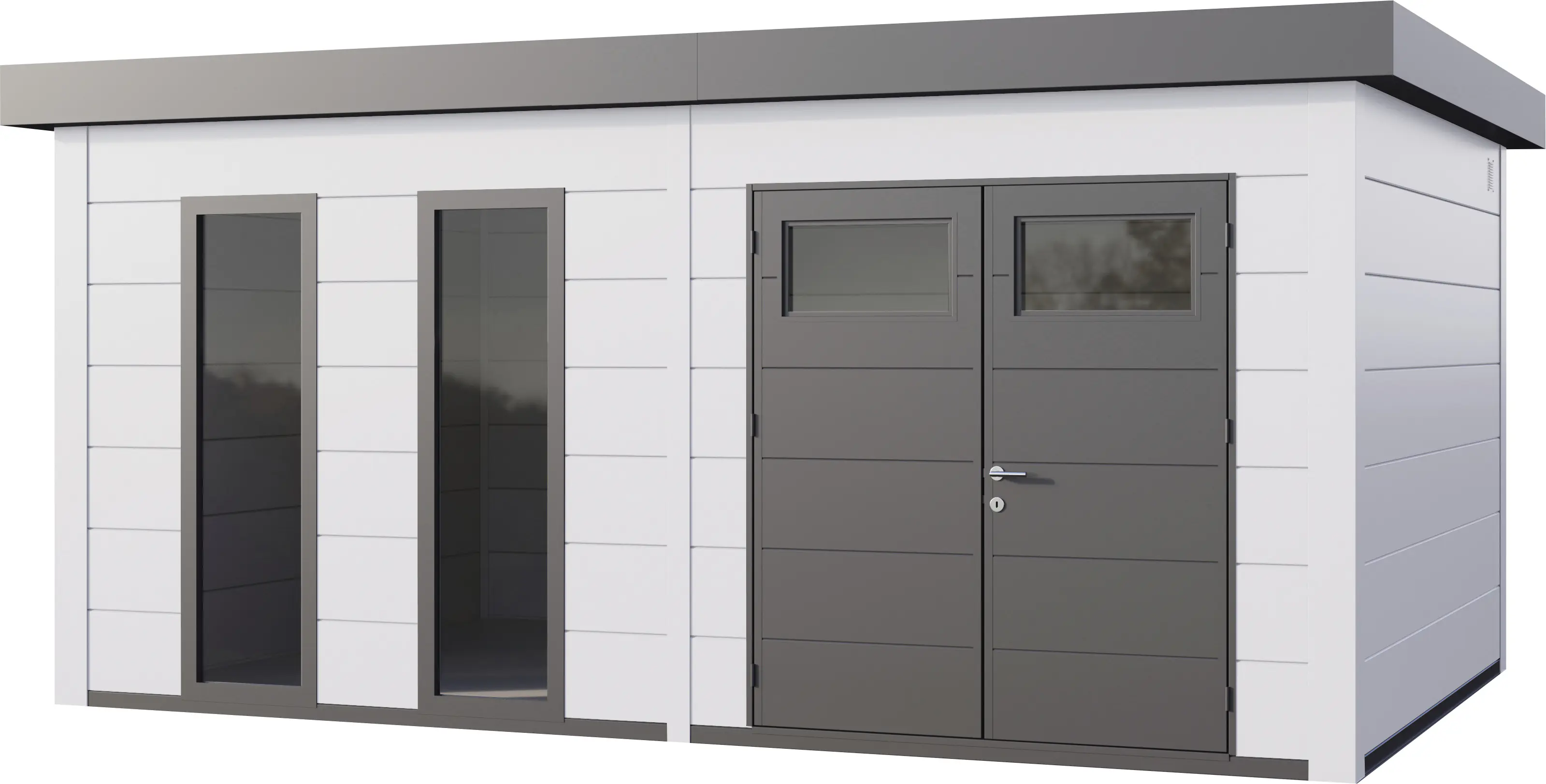 Telluria Gerätehaus Classico 5436+_2XW60 EW weiß 538 x 358 cm