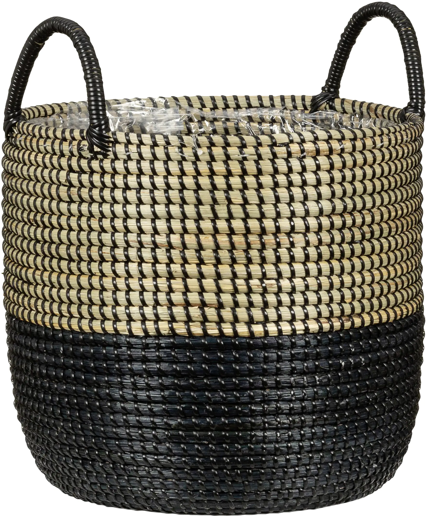 Scheurich Blumentopf Ø 39 cm Seegras nature black mit zwei Griffen