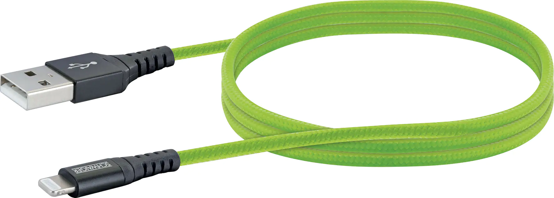Schwaiger Sync und Ladekabel 1,2 m Apple Lightning grün