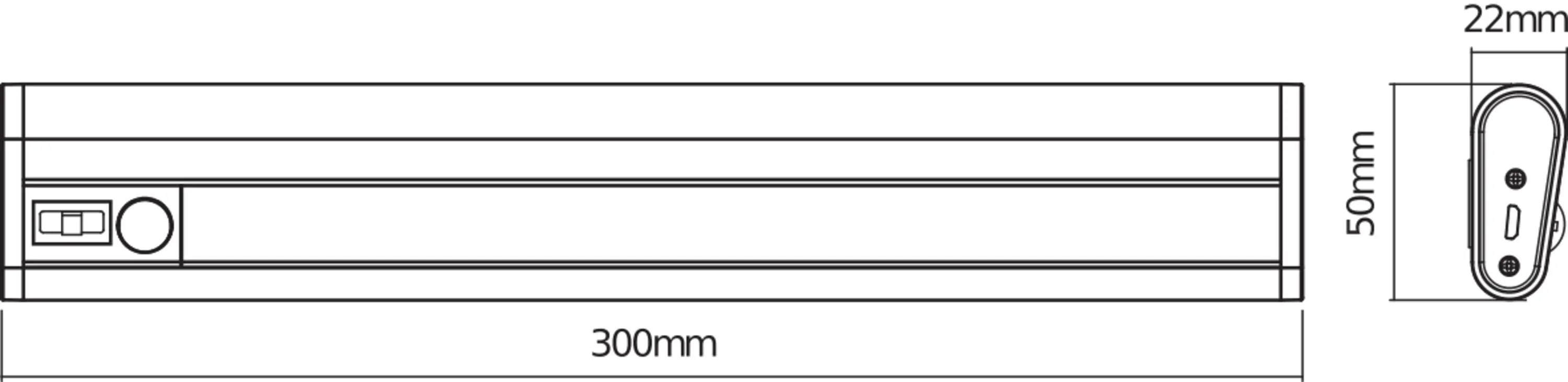 Osram LED Unterbauleuchte Linear Mobile USB 30 cm kaltweiß