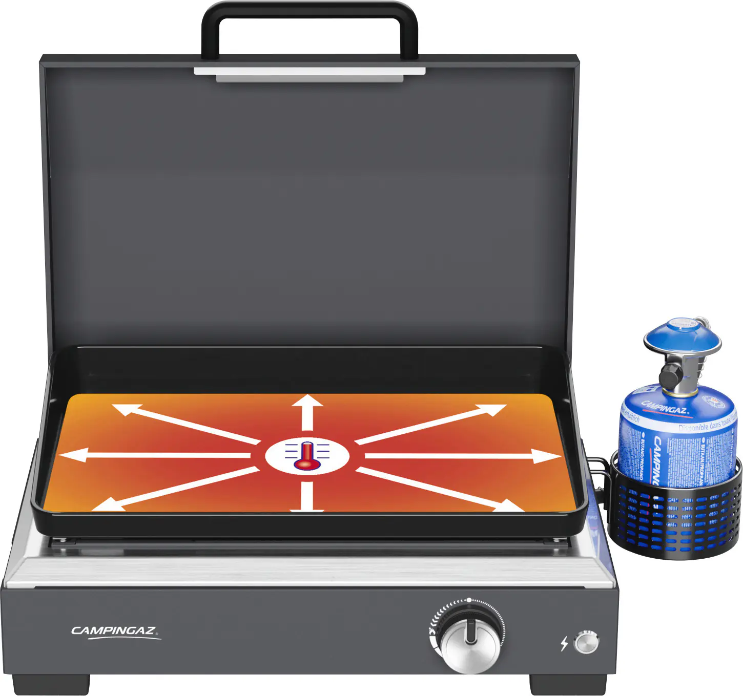 Campingaz Tischgrill Plancha Sigma mit Deckel 2,8 kW 66 x 46 x 51 cm silber-schwarz