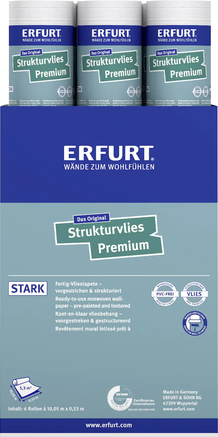 Erfurt Vliestapete Premium 501 weiß 10,05 x 0,53 m