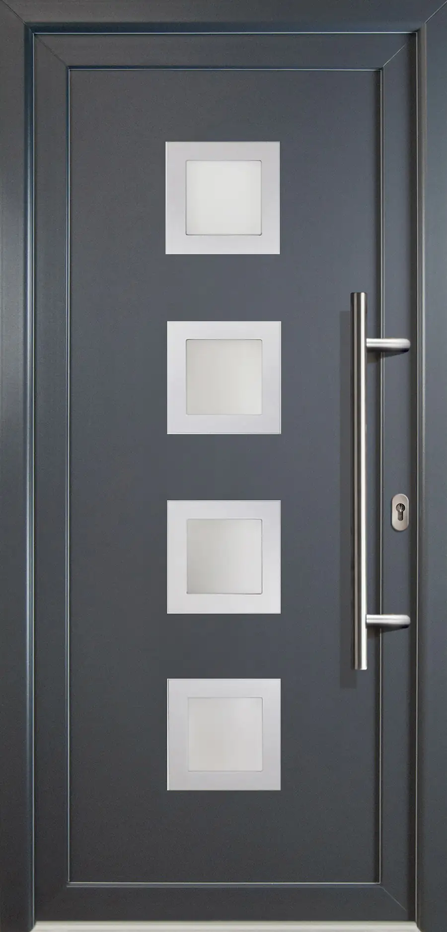 Meeth Haustür Signum PVC Modell 84 98 x 200 cm, DIN rechts, weiß/titan
