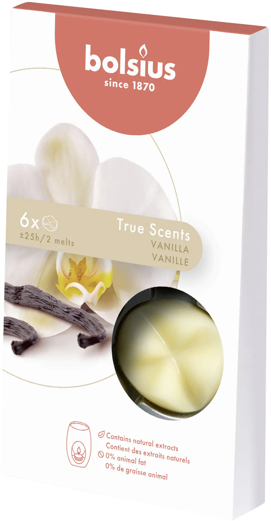 Bolsius Aromatic Wax Melts Vanille, 6er Pack