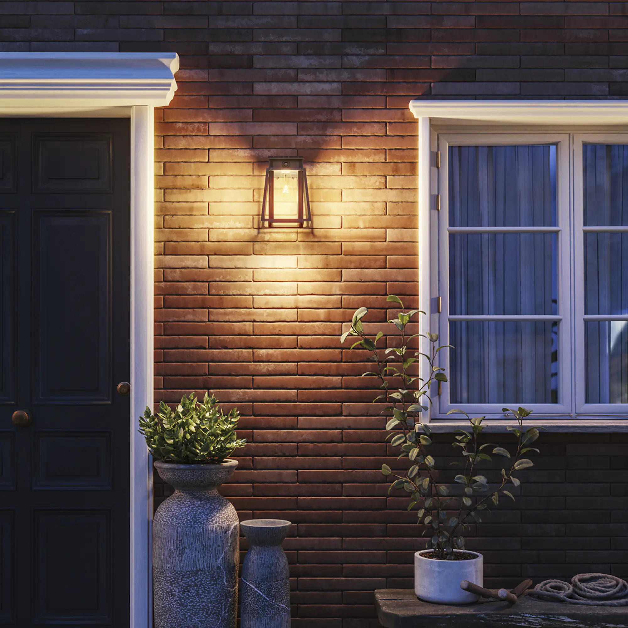 Philips Solar Wandleuchte Lysin Wand 33,5 x 23,5 x 23,5 cm warmweiß