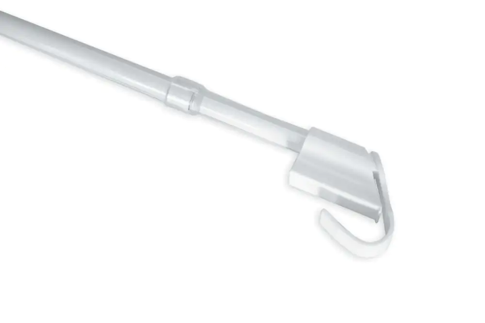 Gardinia Klemm-Vitragenstange weiß, 75 - 125 cm