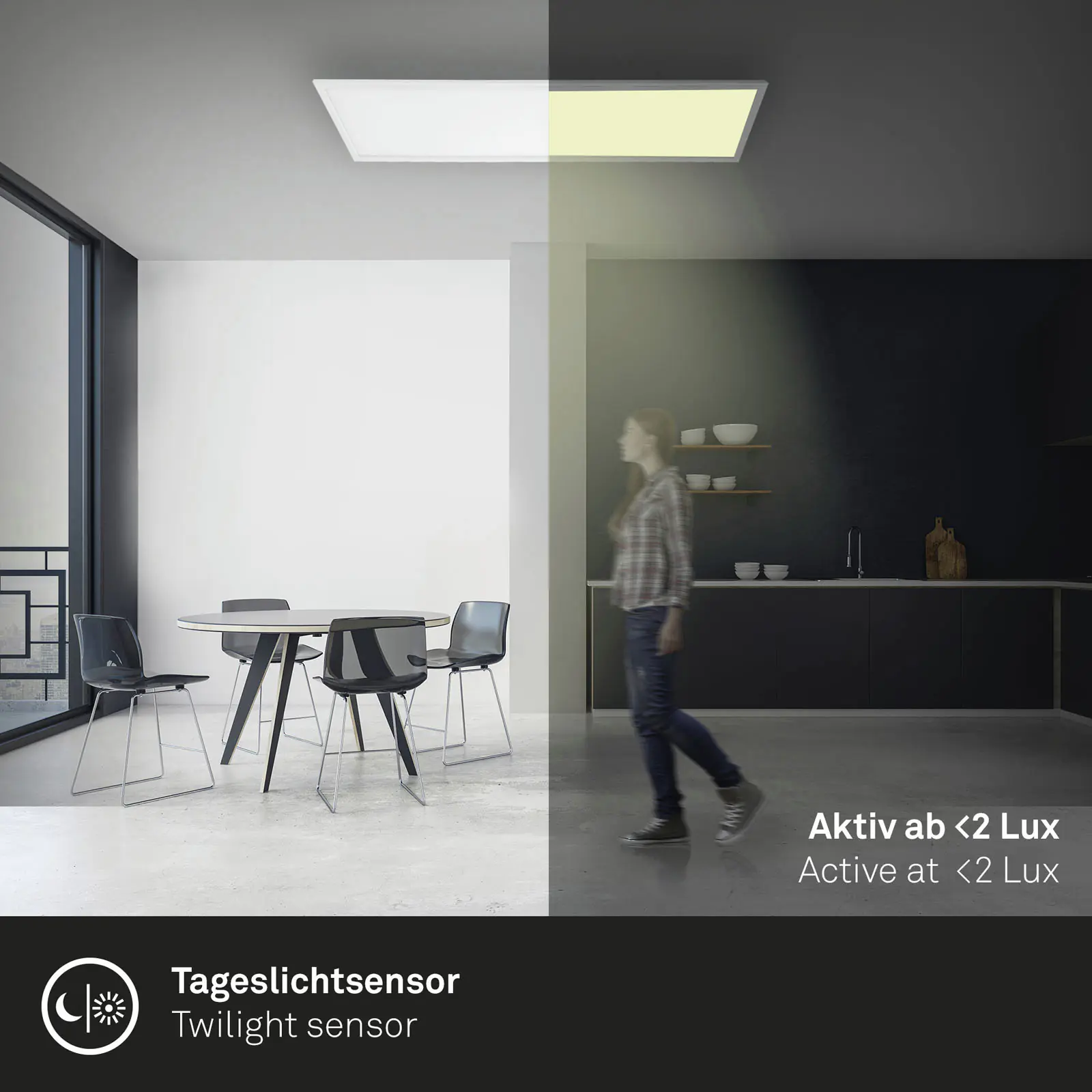 Briloner LED-Panelleuchte Piatto ultraflach Sensor weiß
