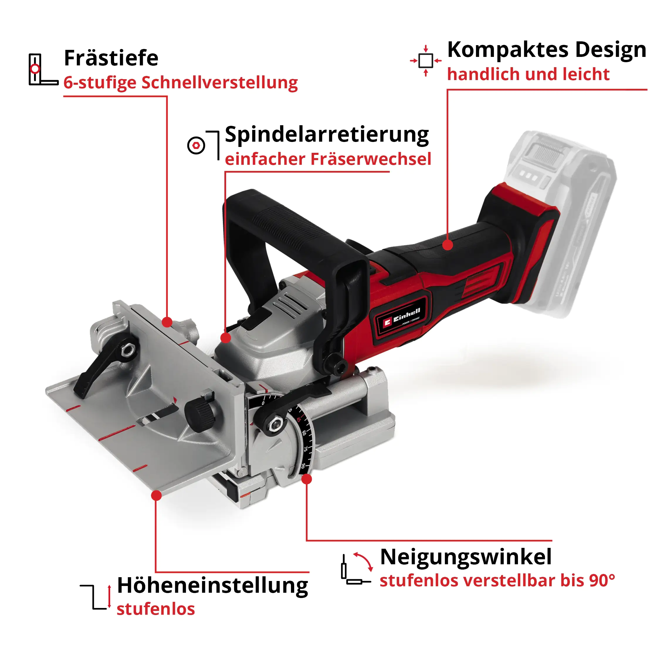 Einhell Akku-Flachdübelfräse TE-BJ 18 Li Solo 18 V