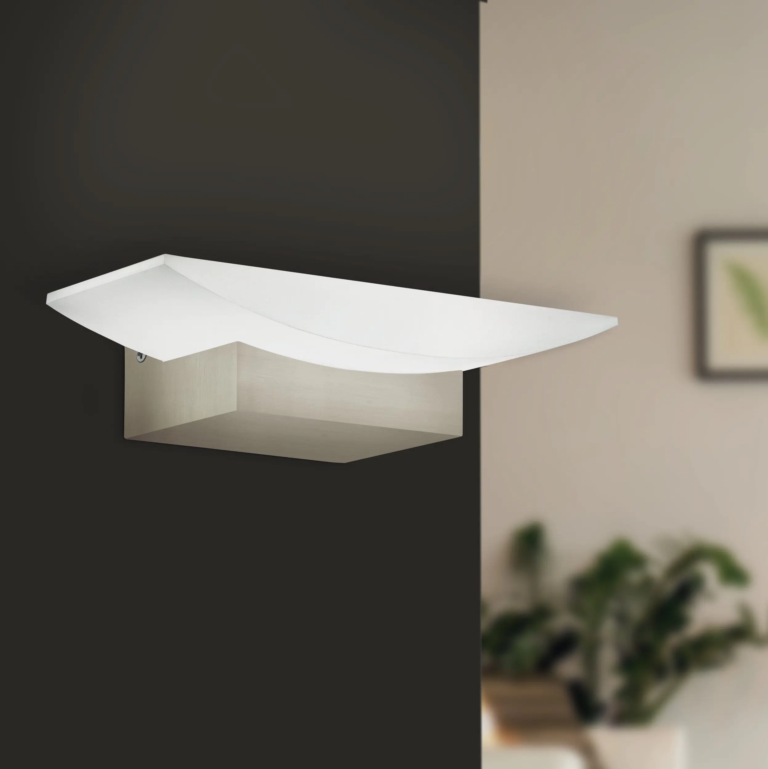 Eglo LED Wandleuchte Metrass nickel-matt 10,5 x 20 cm warmweiß