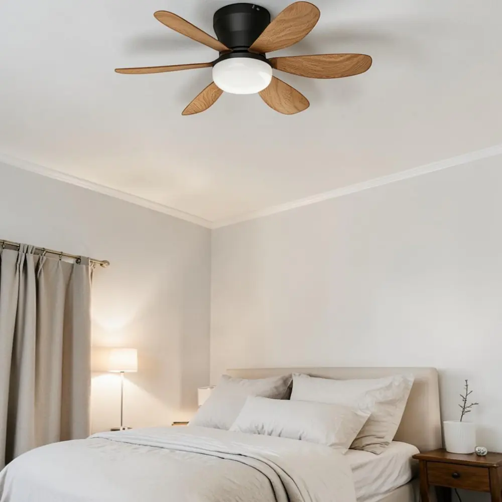 LED-Deckenventilator Chic holz dimmbar Ø 51 cm