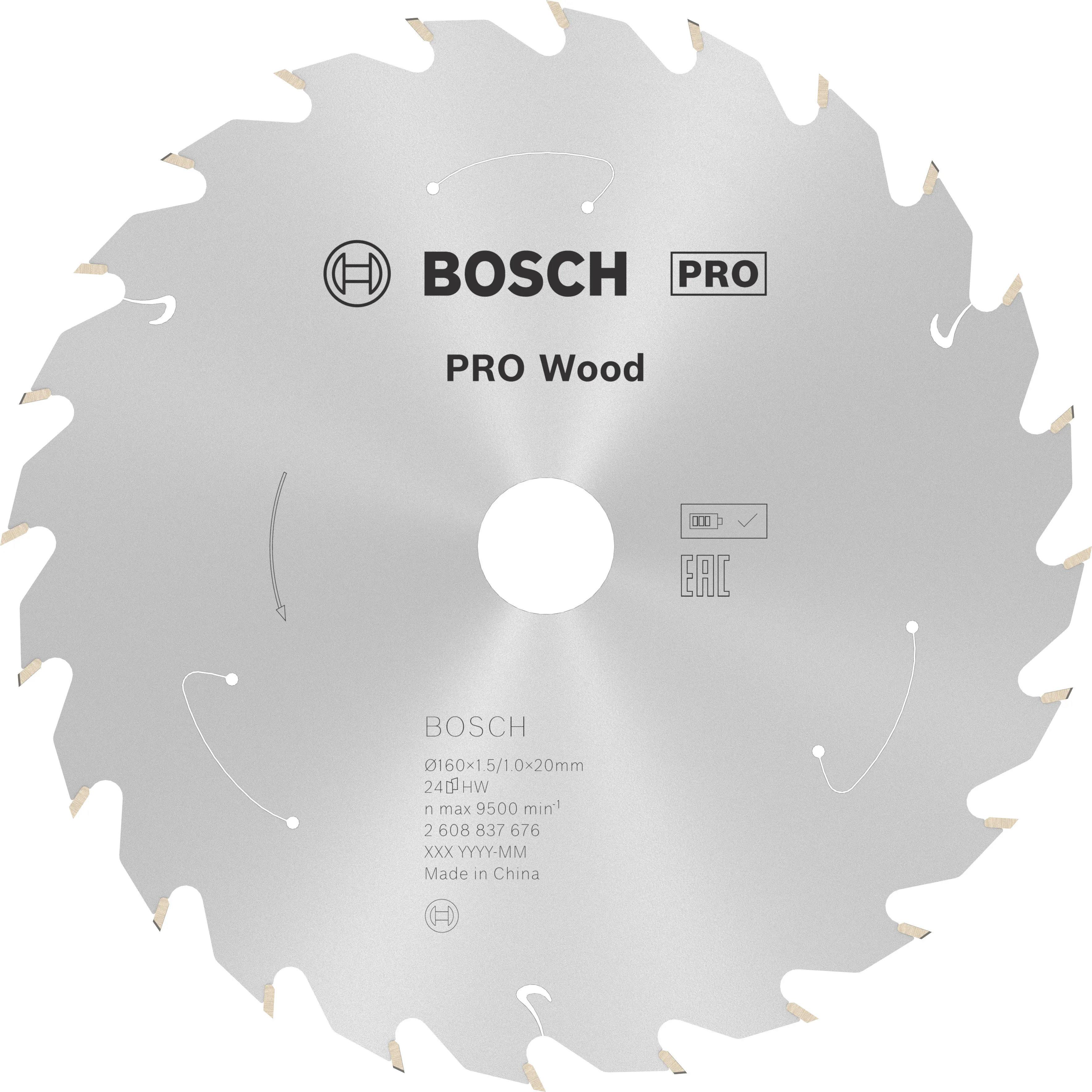 Bosch PRO Wood cordless Kreissägeblatt 160 x 1,5 x 20 mm T24