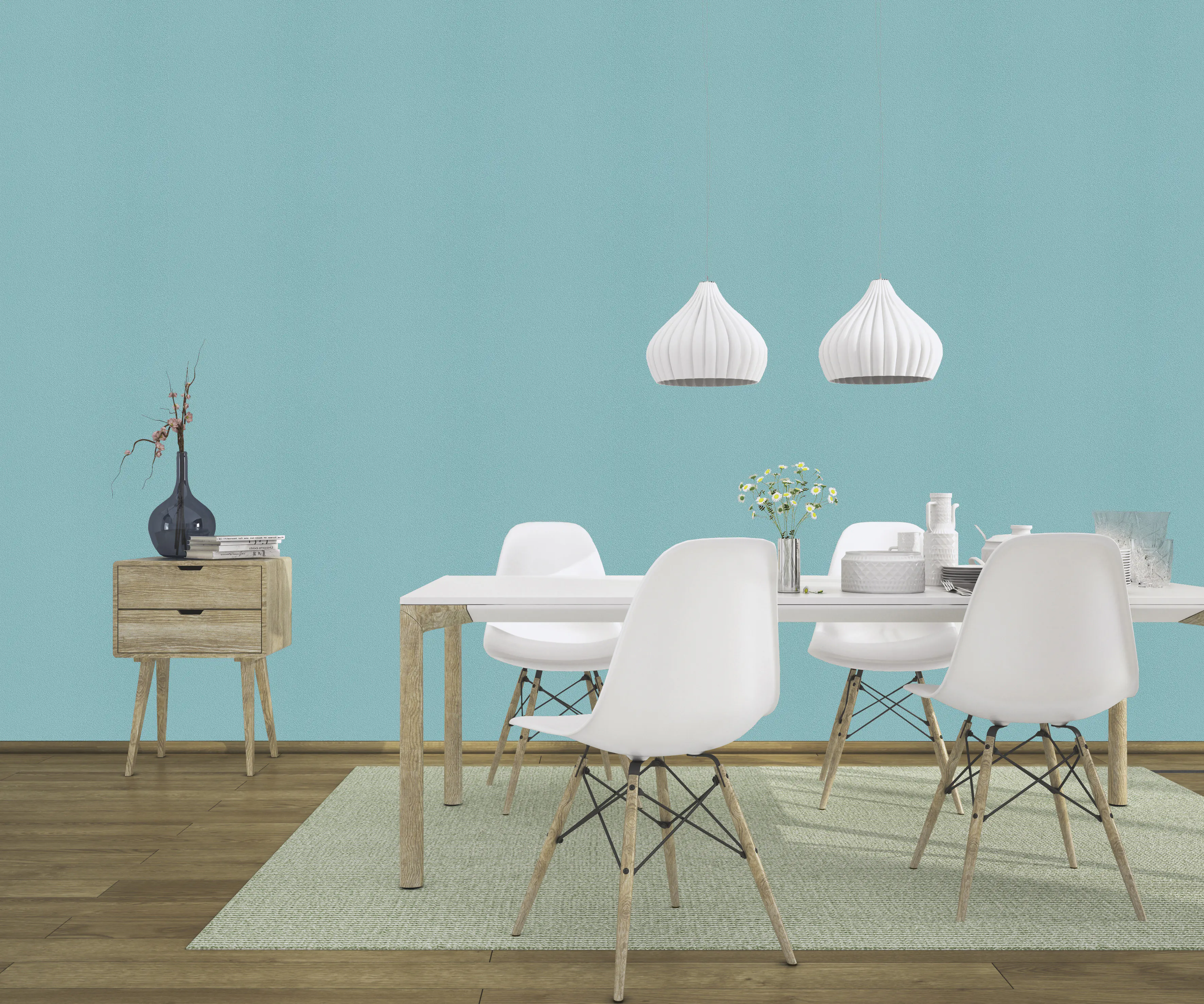 Rasch Vliestapete 475524 Selection uni türkis 10,05 x 0,53 m