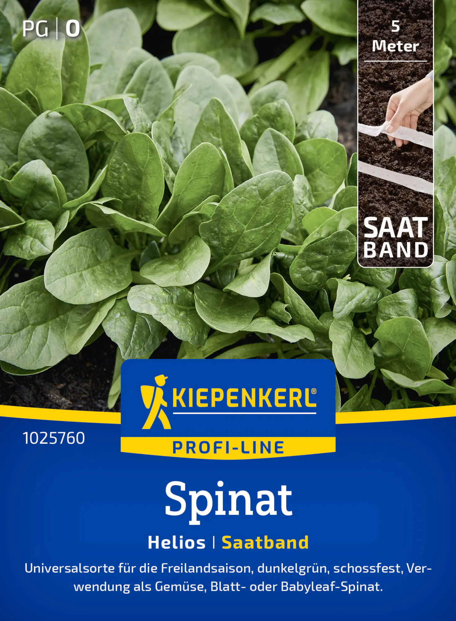 Kiepenkerl Profi-Line Saatgut Spinat Helios F1 für bis zu 5 lfd. Meter