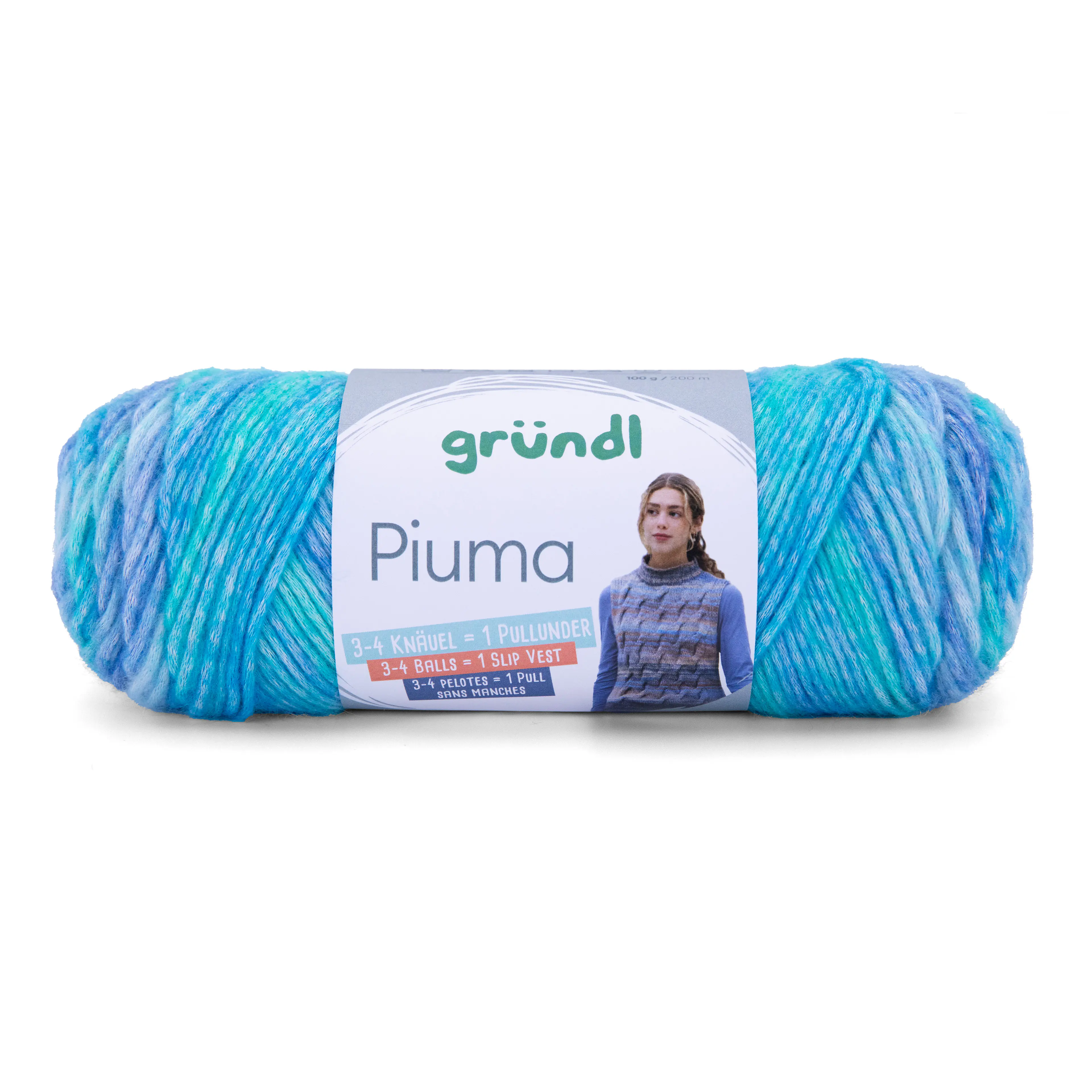 Gründl Wolle Piuma 100 g blau-aqua