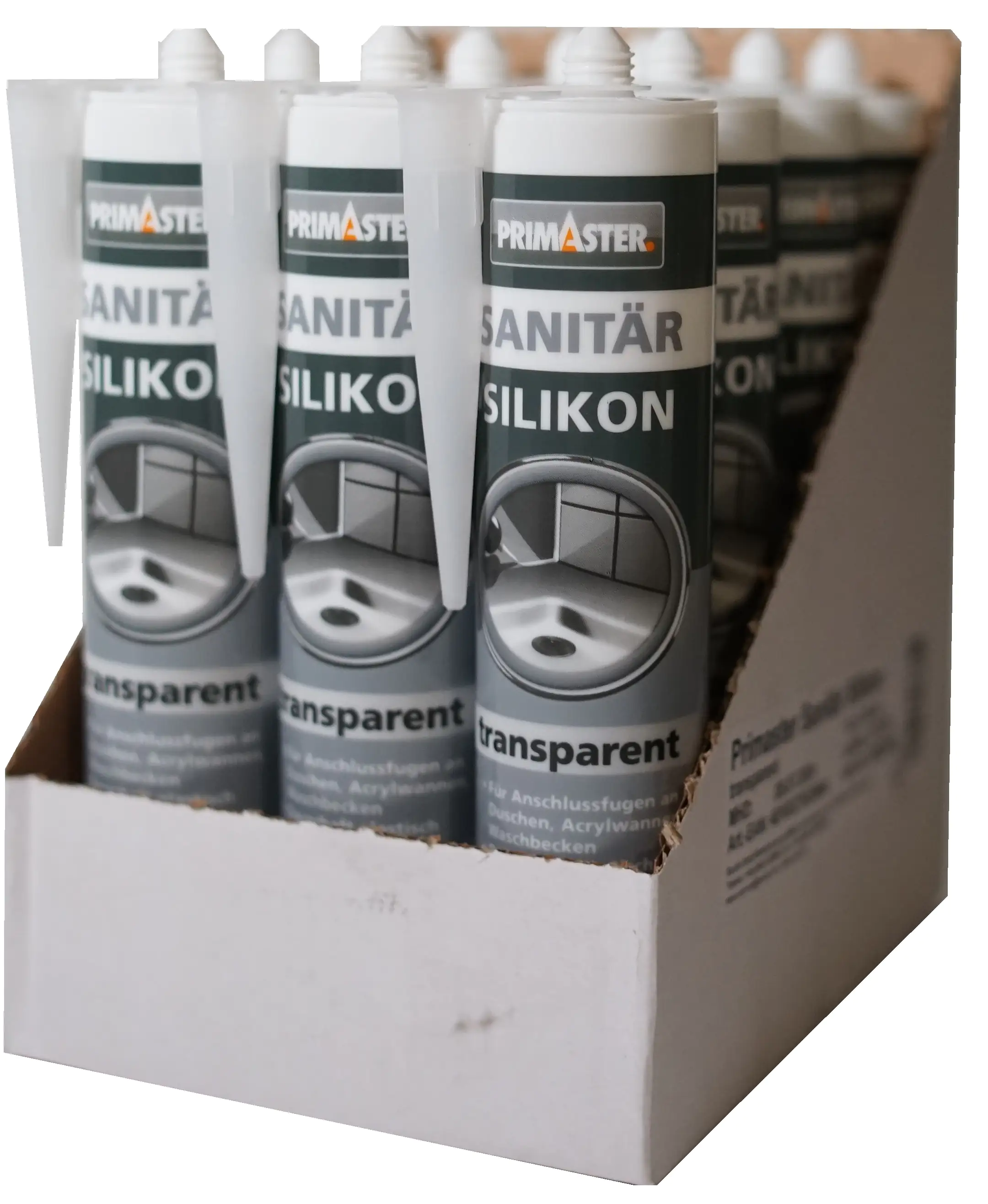 Primaster Sanitär Silikon transparent 310 ml 12 St. Kartonabnahme