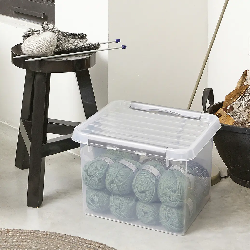 Sunware Aufbewahrungsbox Q-Line mit Deckel 40 x 40 cm 26 L transparent