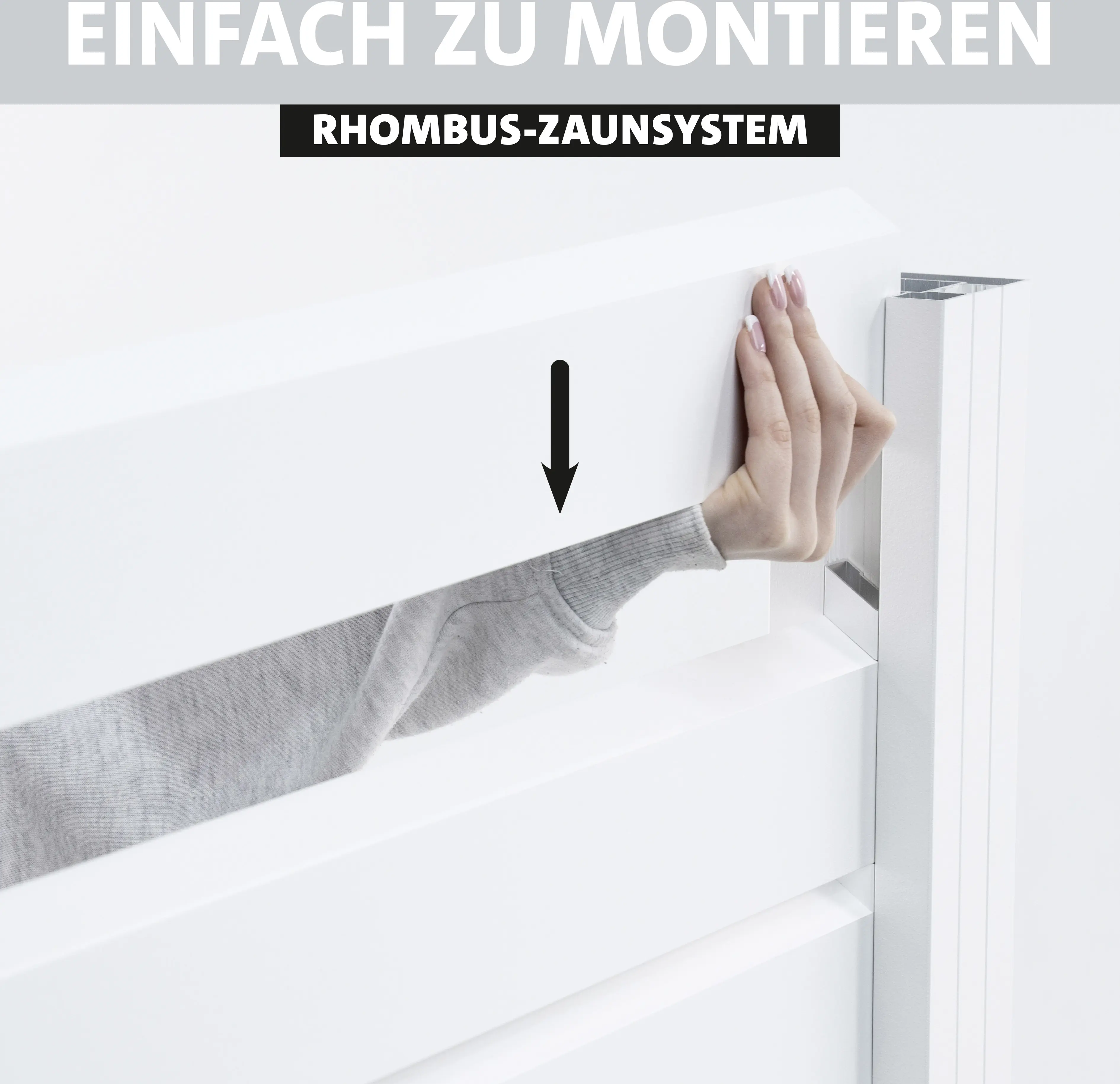 Ambiente Alu-Zaun Grundset Rhombus MINI 187 x 184,2 cm weiß