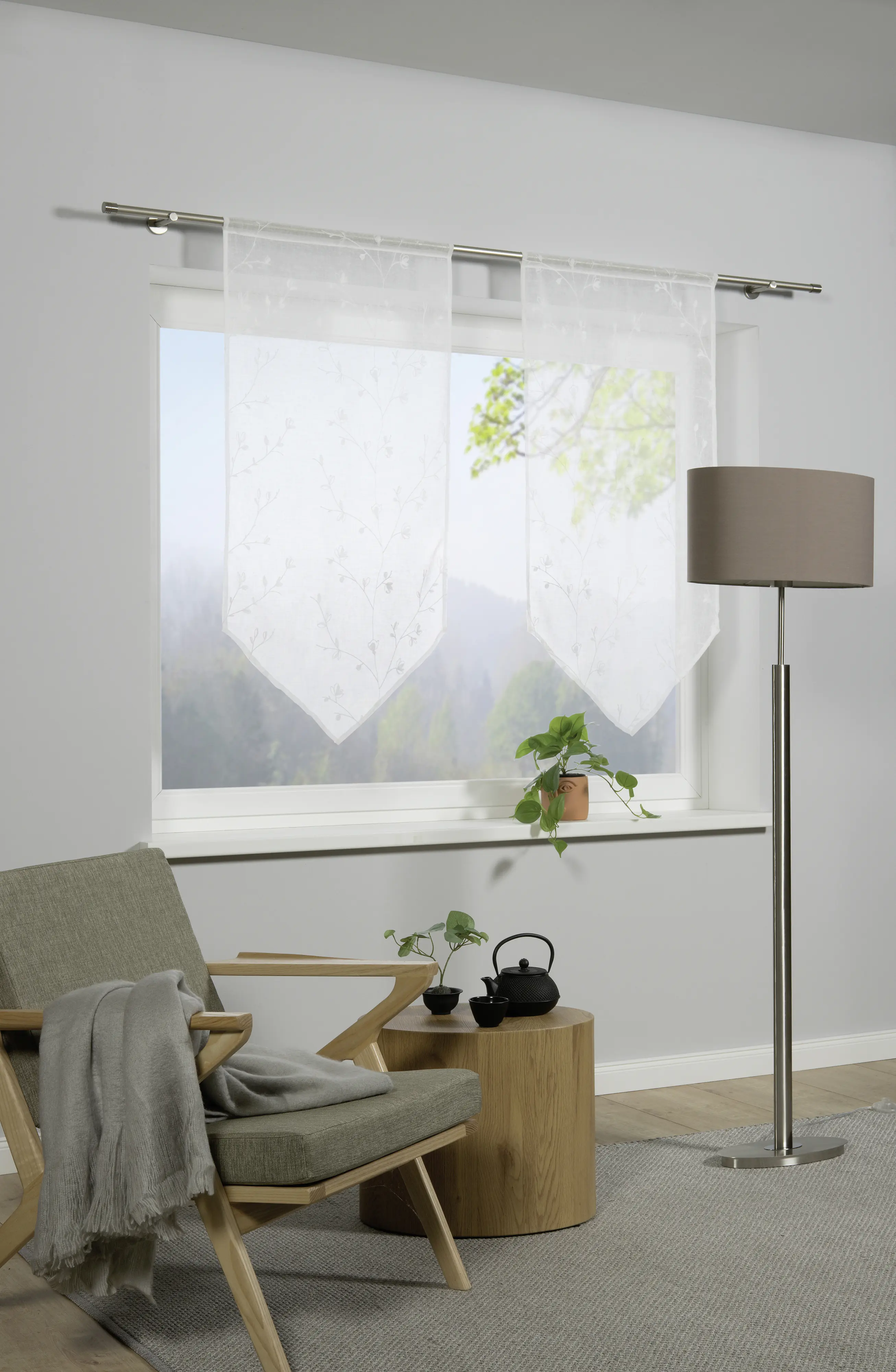 Gardinia Panneaux mit Stickerei weiß 60 x 120 cm