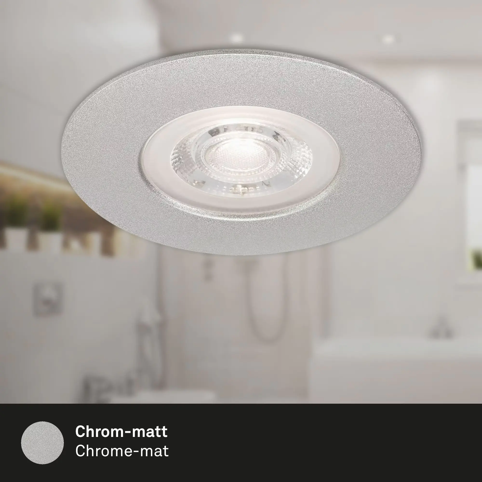 Briloner LED Einbauleuchte Kulana chrom-matt Ø 9 cm warmweiß 3er Set